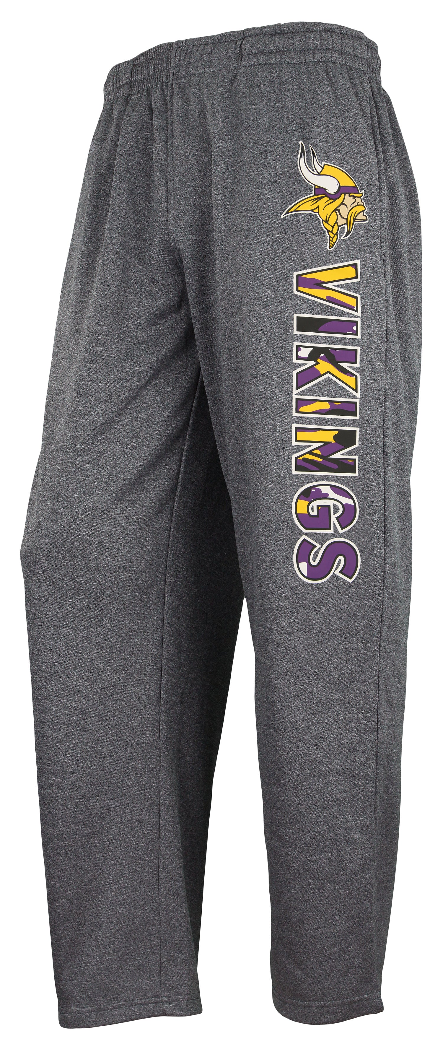 Zubaz NFL Men's Minnesota Vikings Poly Fleece Dark Heather Gray Sweatpants