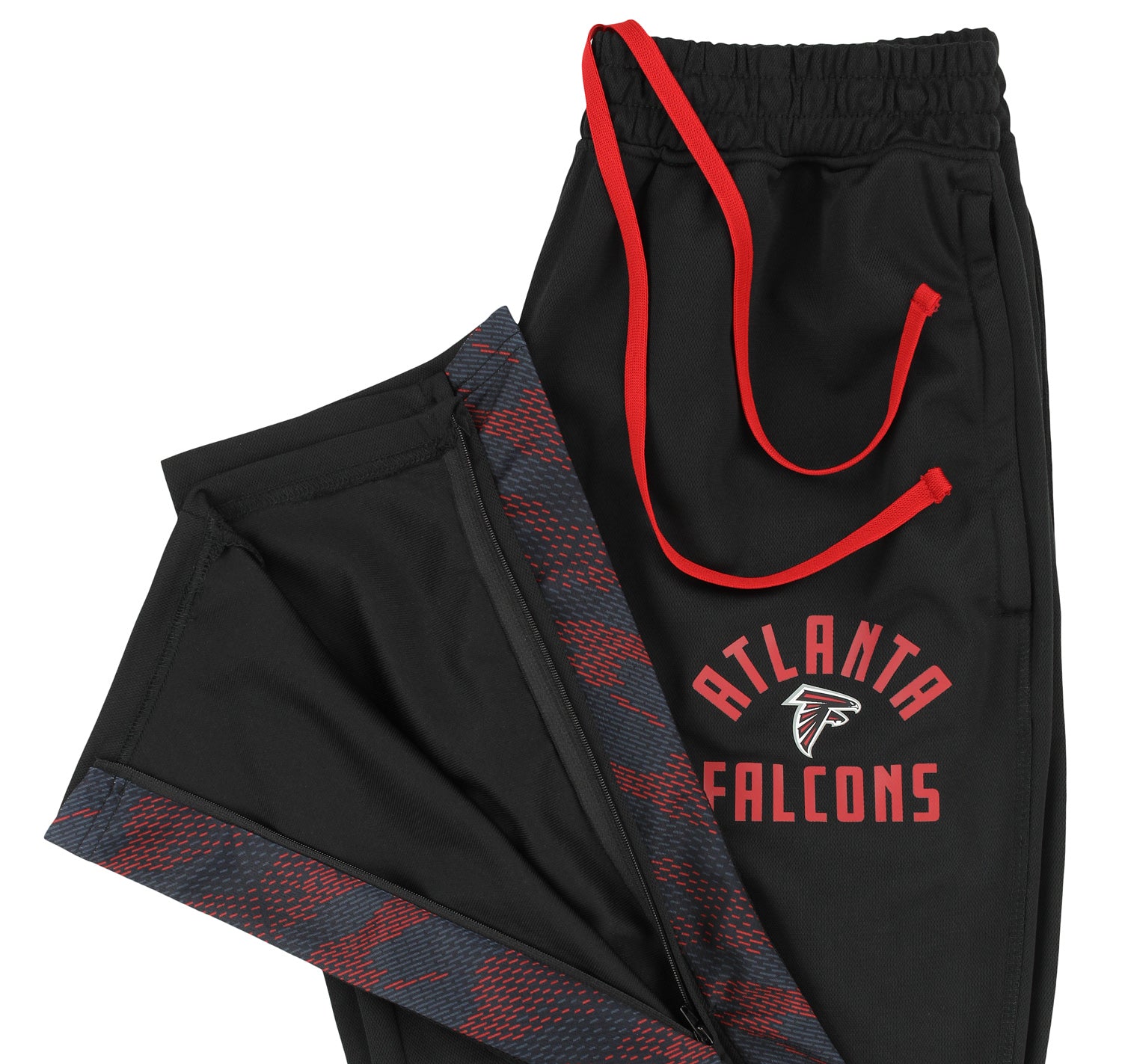 Zubaz NFL Men's Atlanta Falcons Viper Accent Elevated Jacquard Track Pants