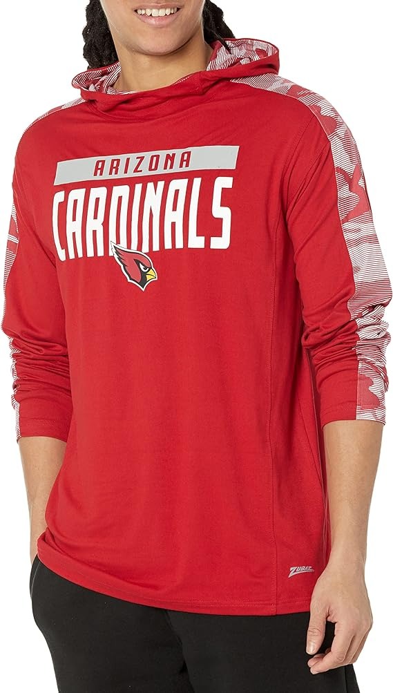 Zubaz NFL Men's Arizona Cardinals Lightweight Elevated Hoodie with Camo Accents