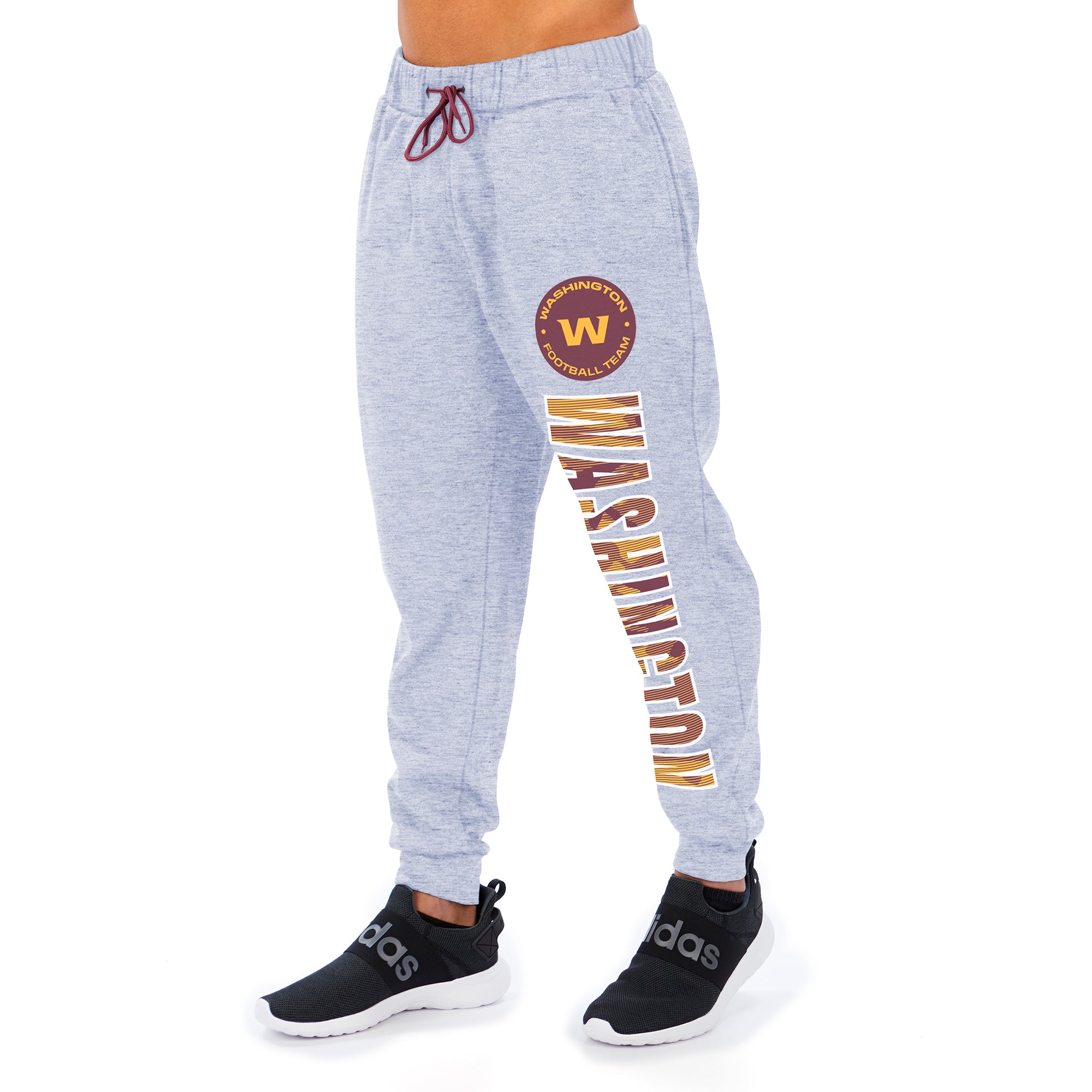 Zubaz Men's NFL Washington Heather Gray Jogger with Camo Lines Graphic