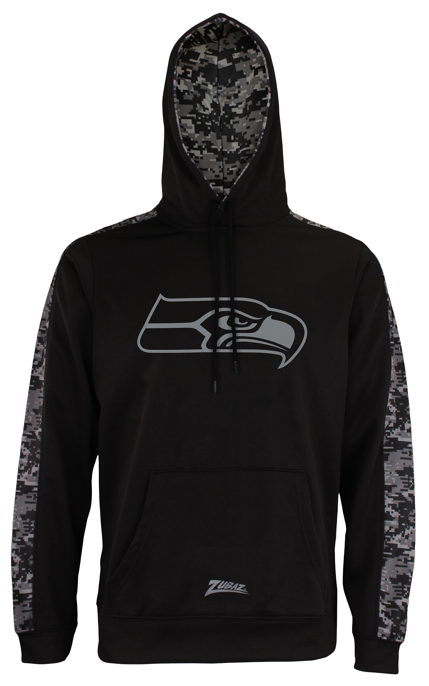 Zubaz Men's NFL Seattle Seahawks Black Digi Camo Pullover Hoodie