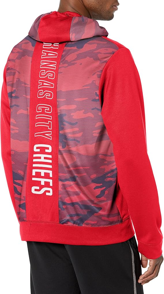 Zubaz NFL Men's Kansas City Chiefs Team Color Camo Back Panel Hoodie