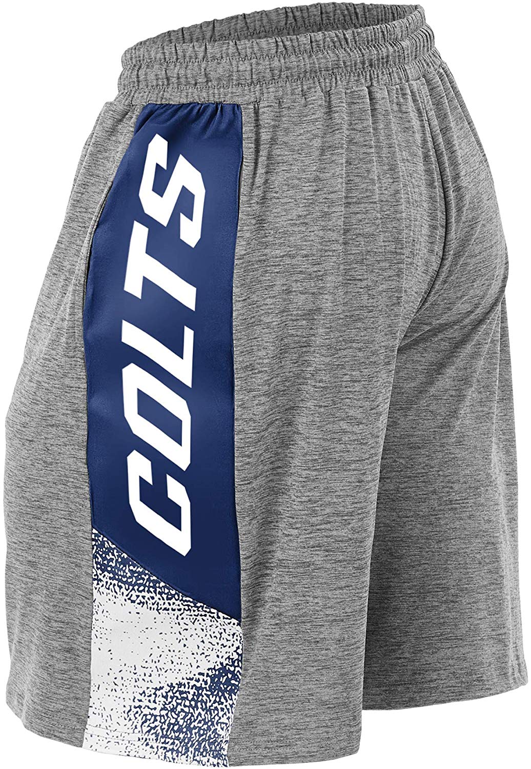 Zubaz NFL Football Mens Indianapolis Colts Gray Space Dye Shorts