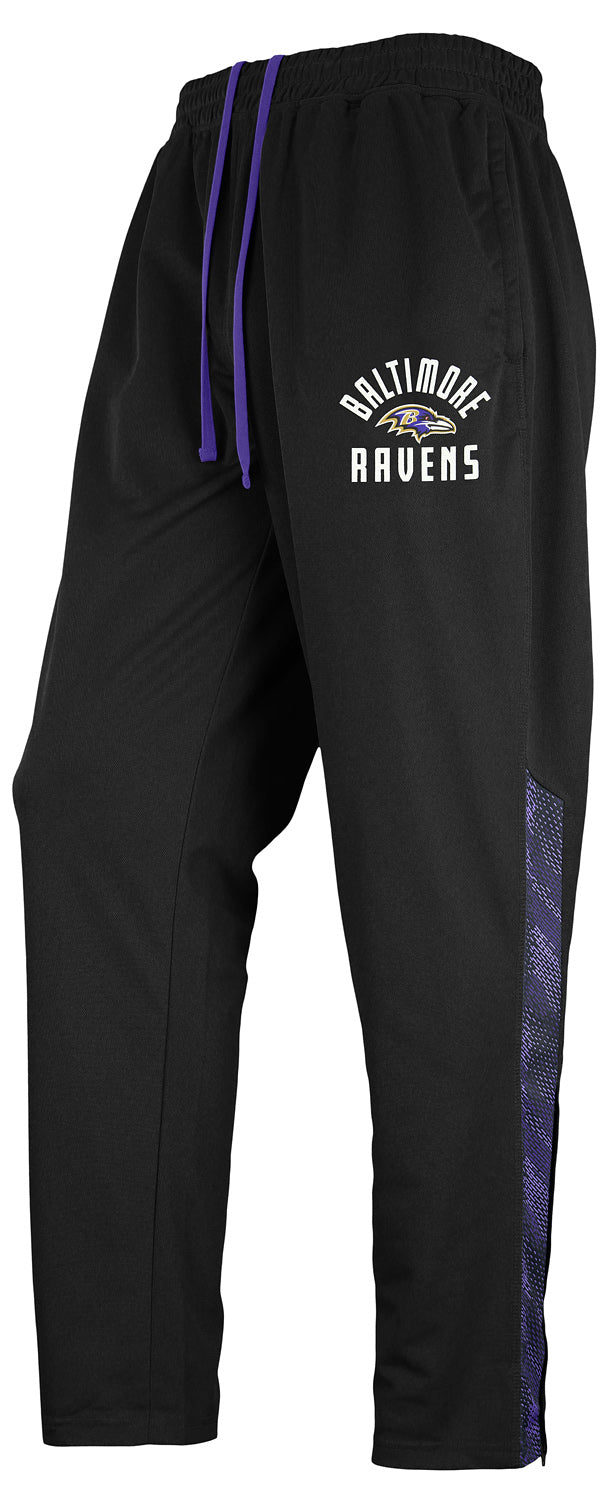 Zubaz NFL Men's Baltimore Ravens Viper Accent Elevated Jacquard Track Pants