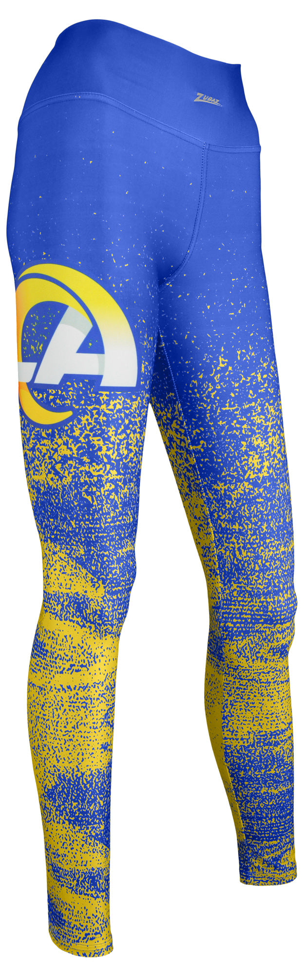 Zubaz NFL Women's LOS ANGELES RAMS RAMS BLUE/YELLOW STATIC FADE LEGGING