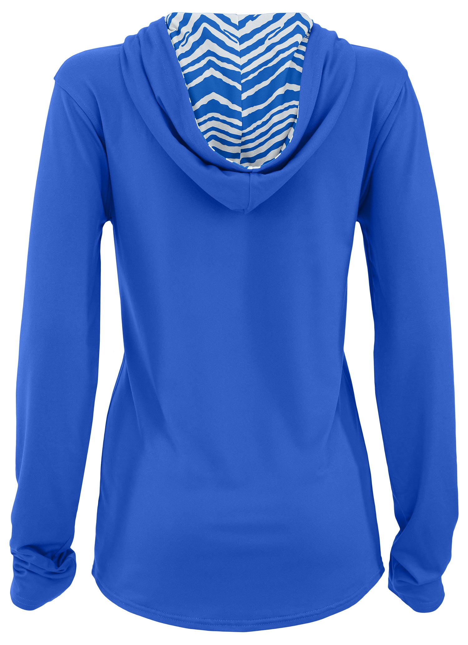 Zubaz NFL Women's Light Weight Team Color Hoodie 2 Tone Zebra Liner, Retro 3 Point Logo, Indianapolis Colts