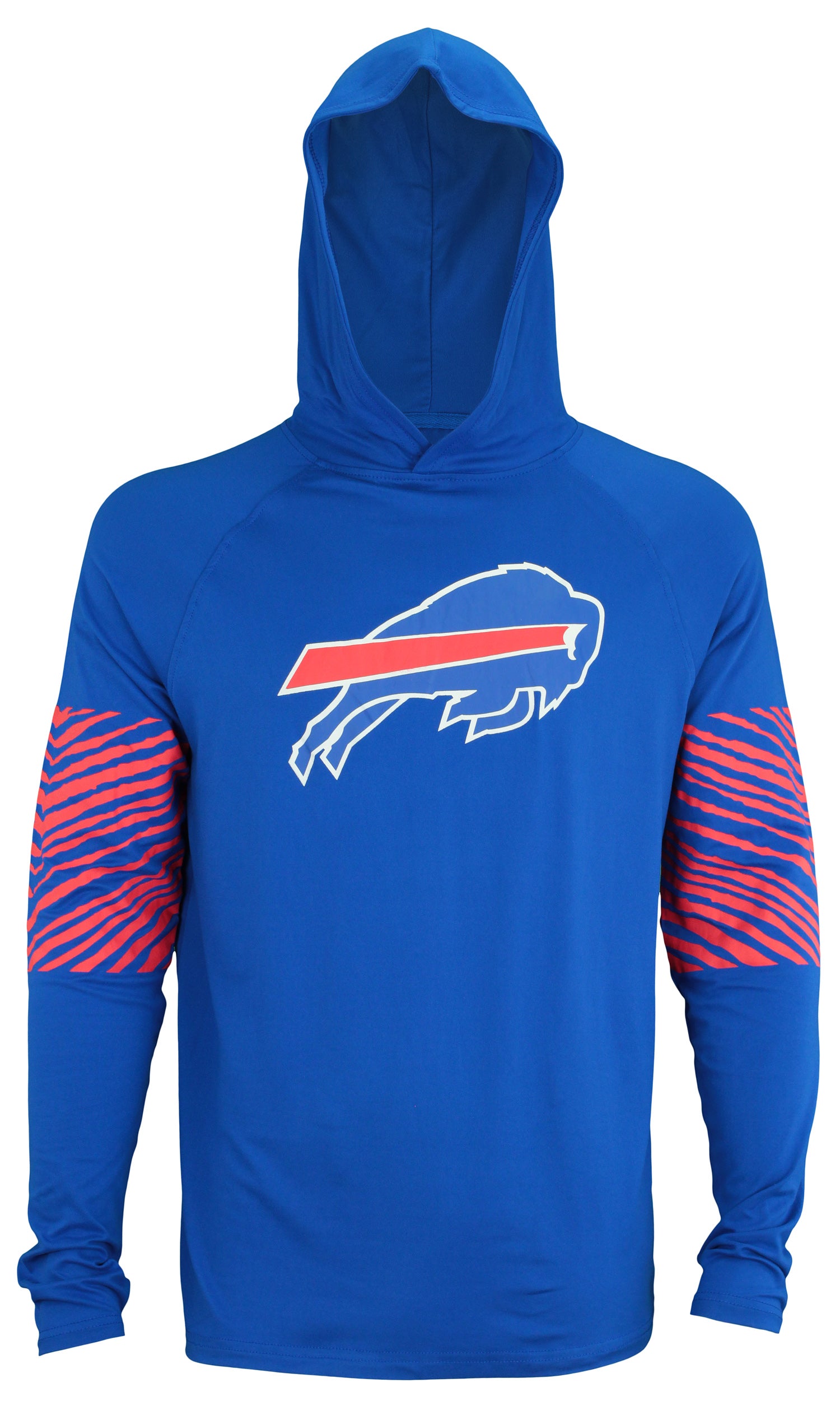 Zubaz NFL BUFFALO BILLS SOLID TEAM COLOR LIGHTWEIGHT HOOD W/ ZEBRA ARM BANDS Medium