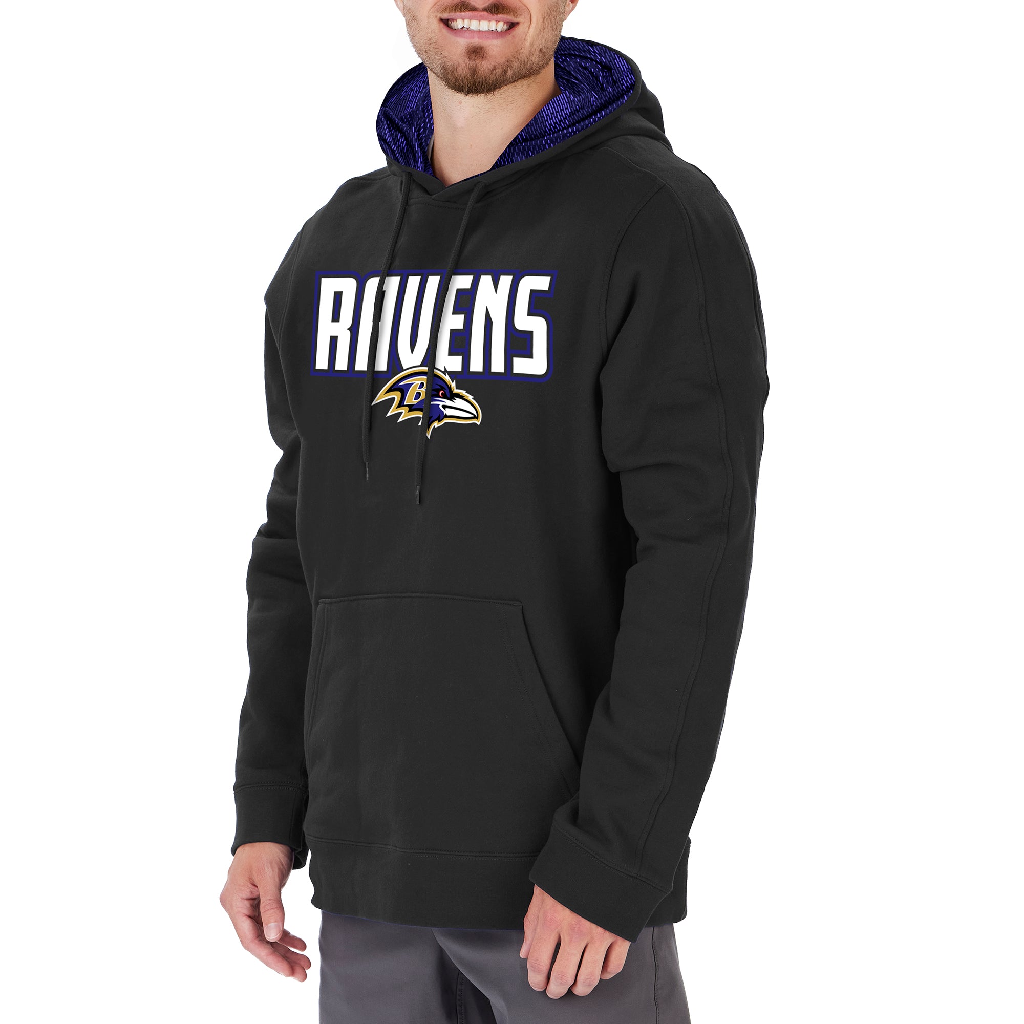 Zubaz Men's NFL Baltimore Ravens Viper Print Hoodie