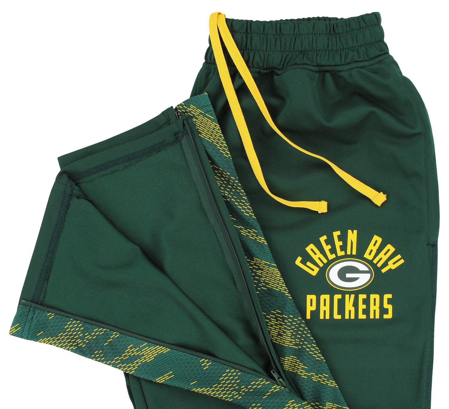 Zubaz NFL Men's Green Bay Packers Viper Accent Elevated Jacquard Track Pants