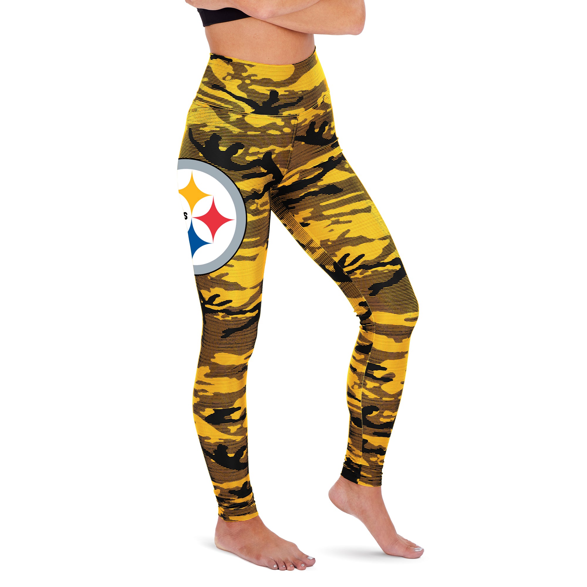 Zubaz NFL Women's Pittsburgh Steelers Camo Lines Leggings