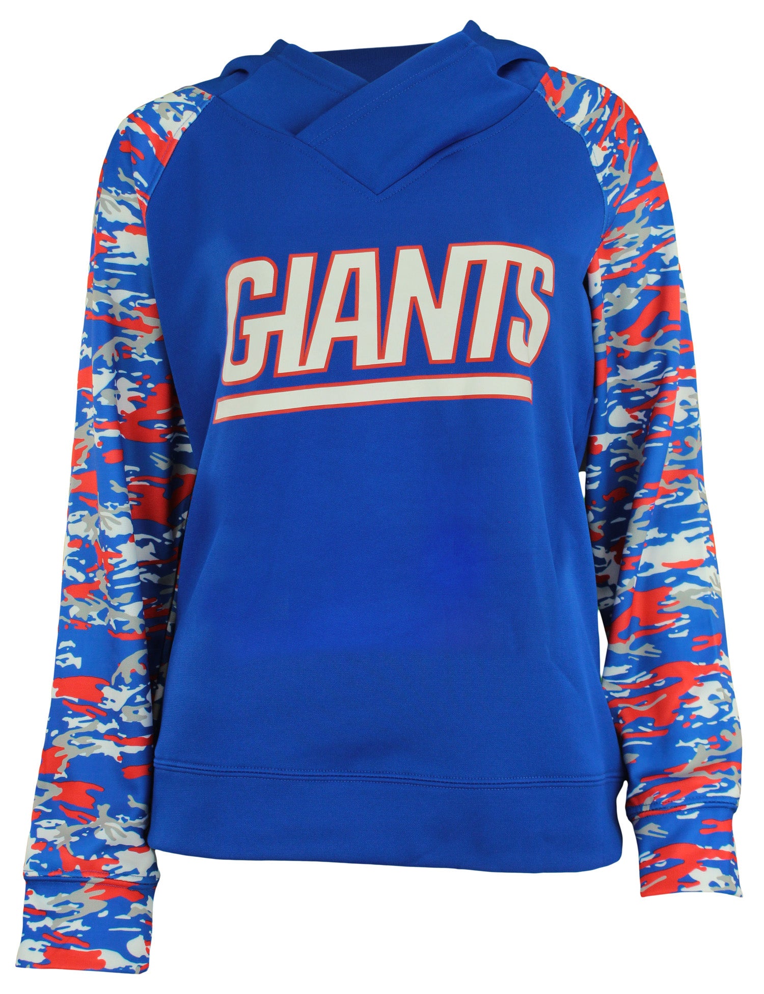 Zubaz NFL Women's New York Giants Cowl Neck Hoodie, Blue