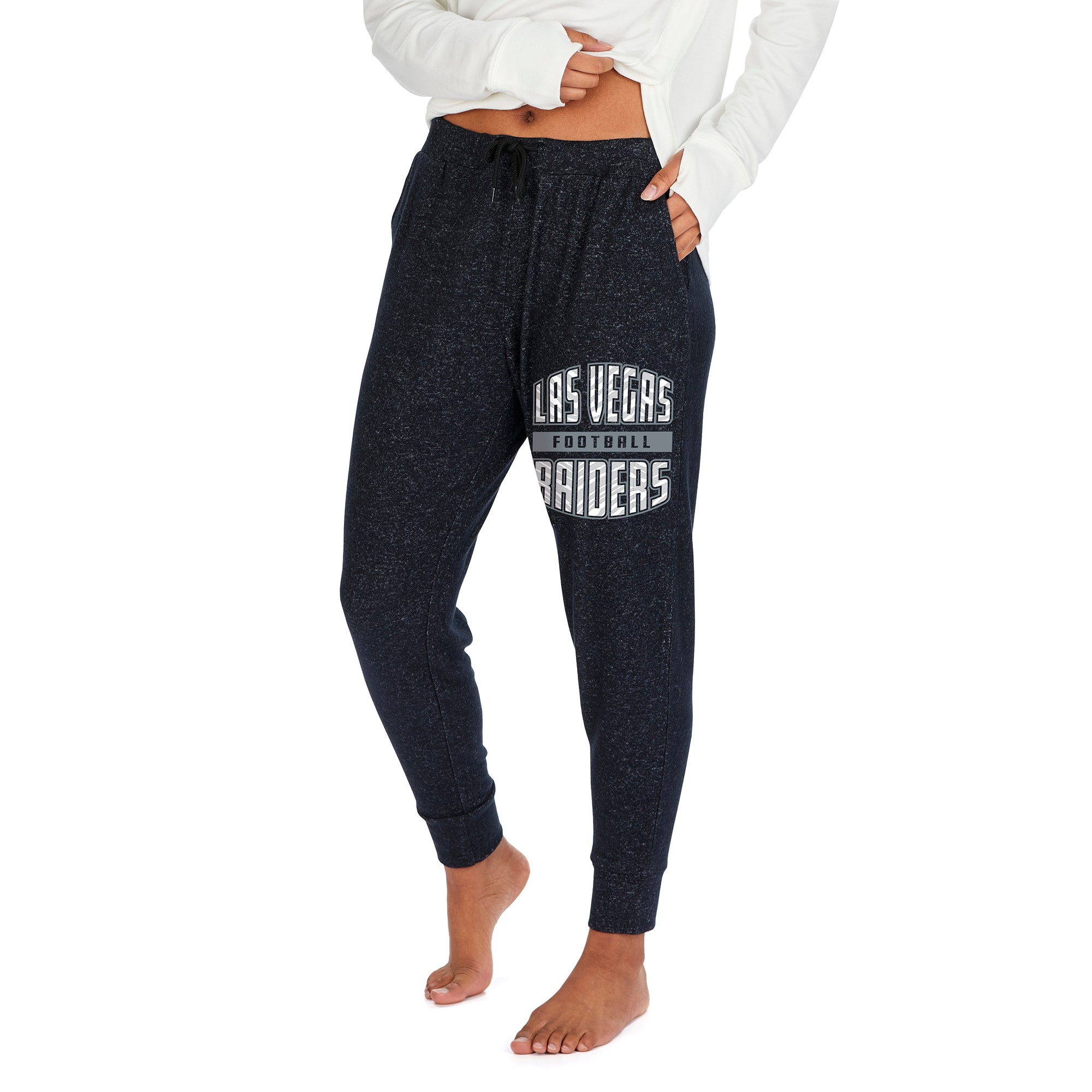 Zubaz Women's NFL Las Vegas Raiders Marled Lightweight Jogger Pant