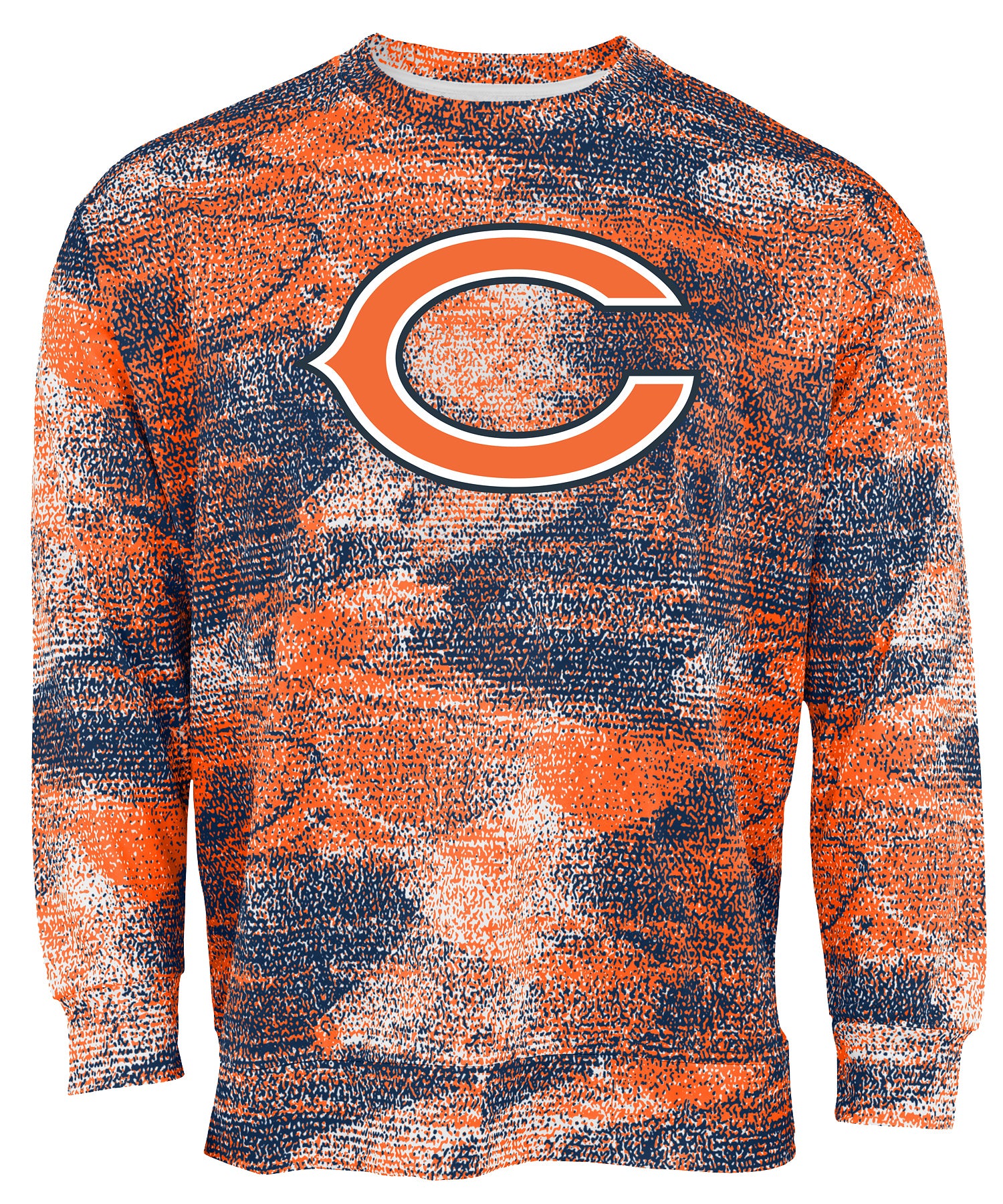 Zubaz NFL Men s Team Logo Static Crew Neck Sweatshirt Chicago Bears