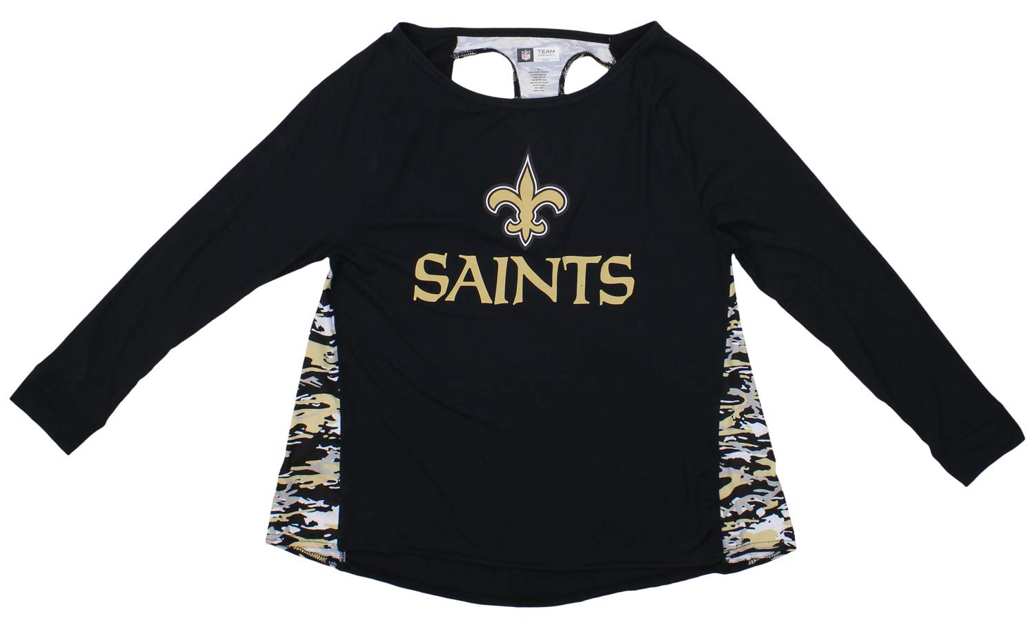 Zubaz Women's NFL New Orleans Saints Racer Back Shirt Top