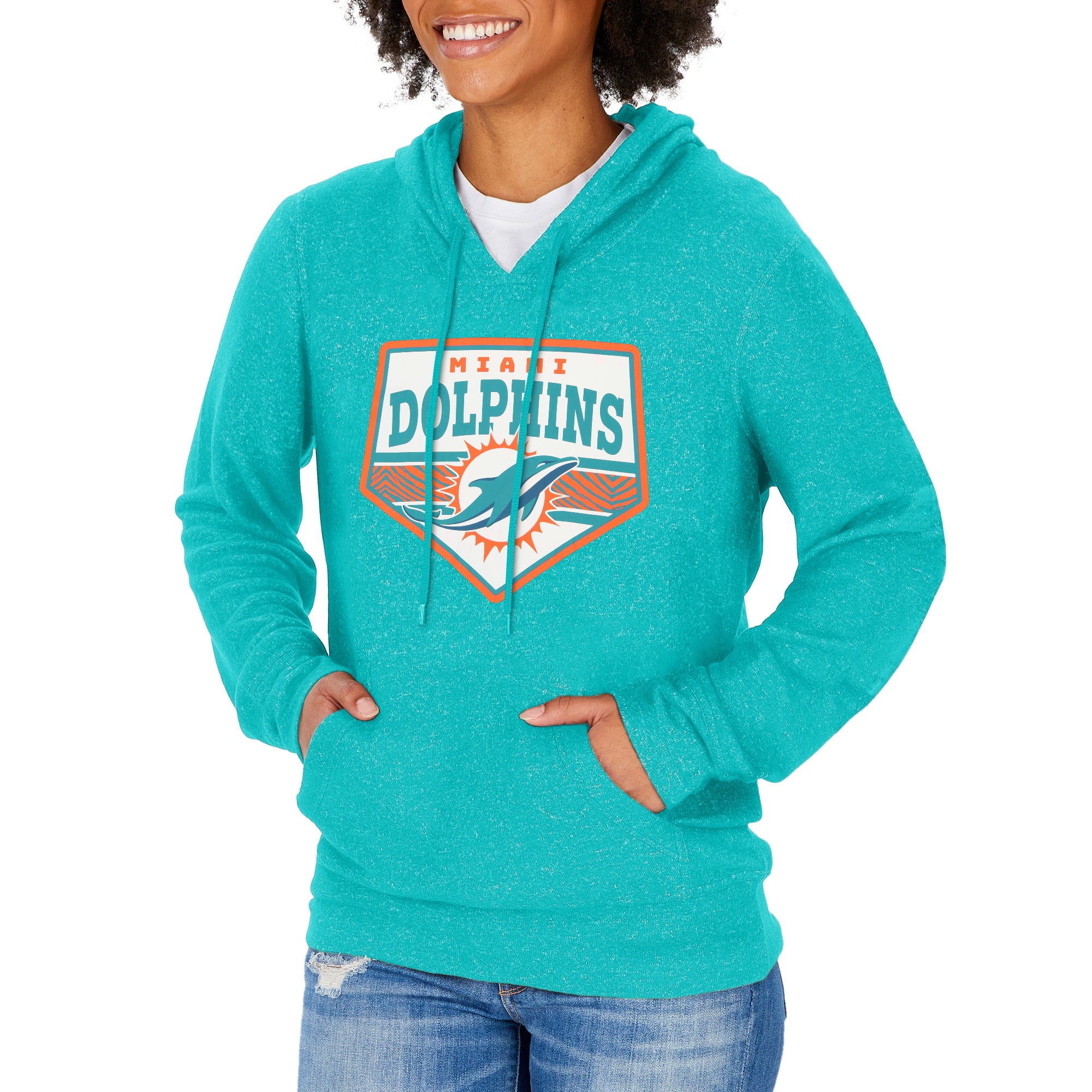 Zubaz NFL Women's Miami Dolphins Team Color Soft Hoodie