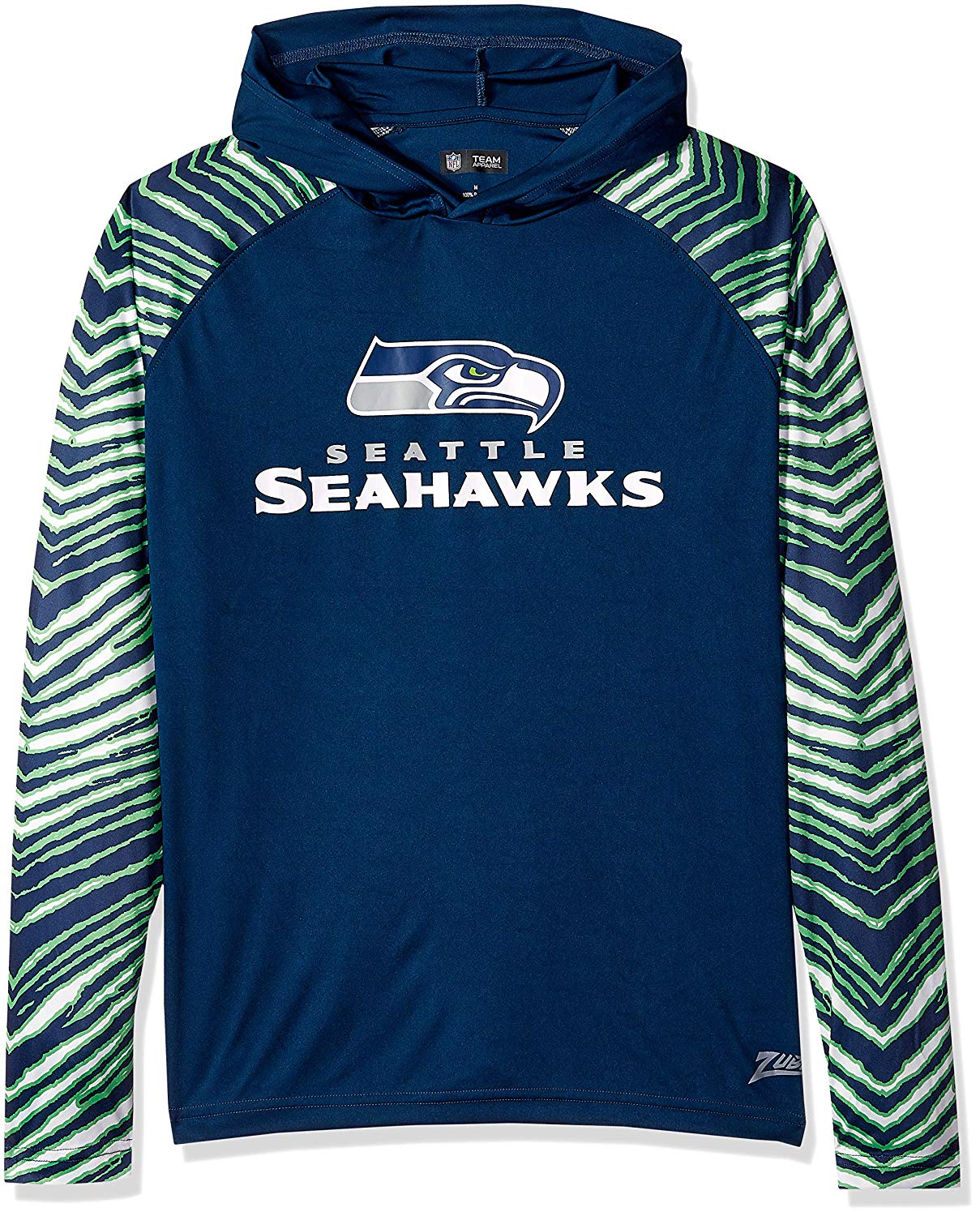 Zubaz NFL Men's Seattle Seahawks Light Weight Zebra Hoodie