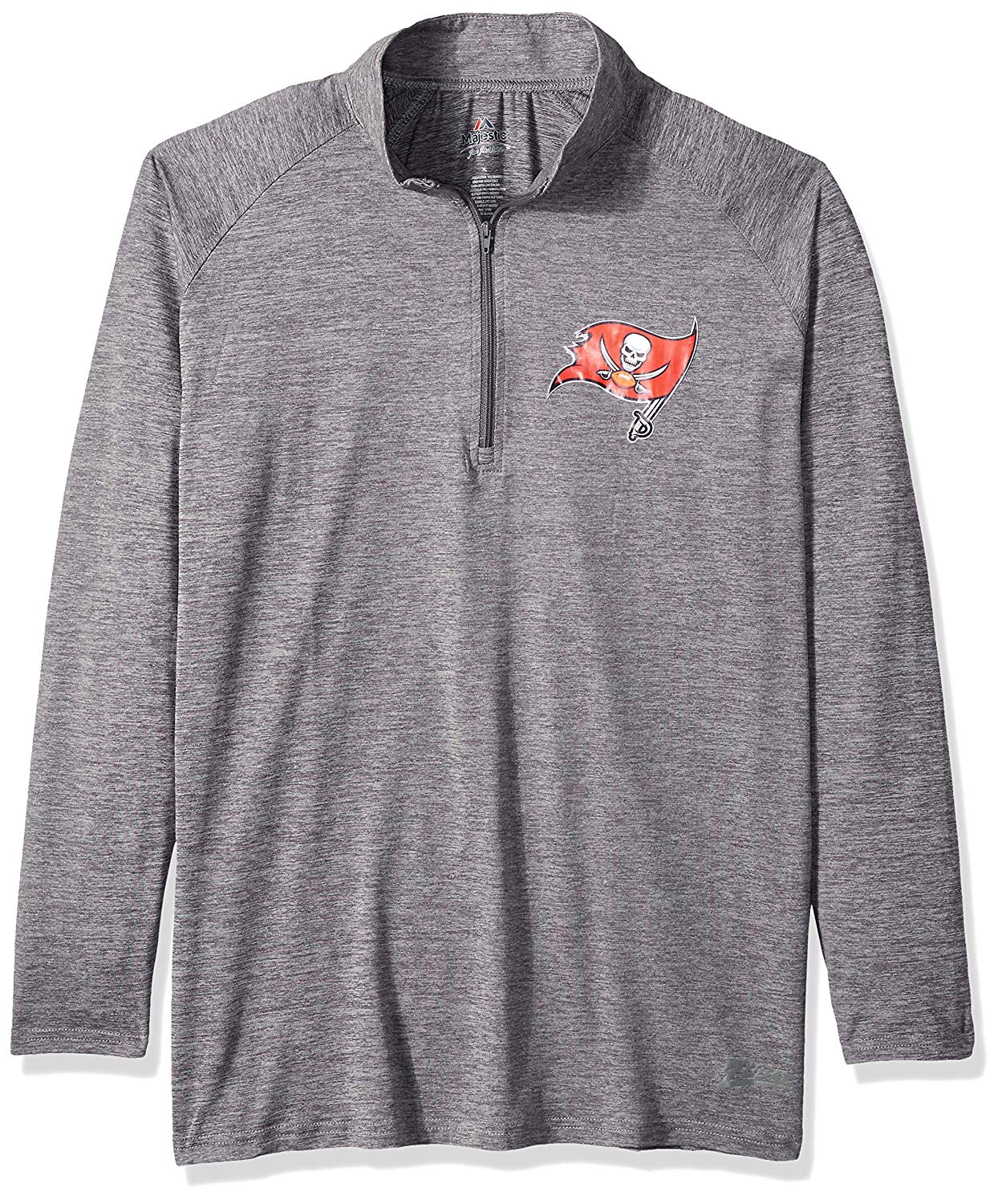 Zubaz NFL Football Women's Tampa Bay Buccaneers Tonal Gray Quarter Zip Sweatshirt