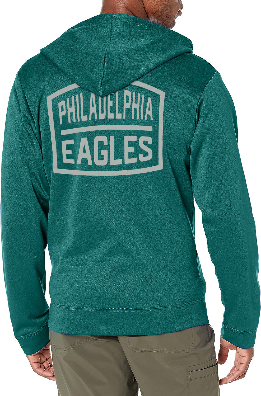 Zubaz NFL Men's Philadelphia Eagles Team Full Zip Up Hoodie With Zebra