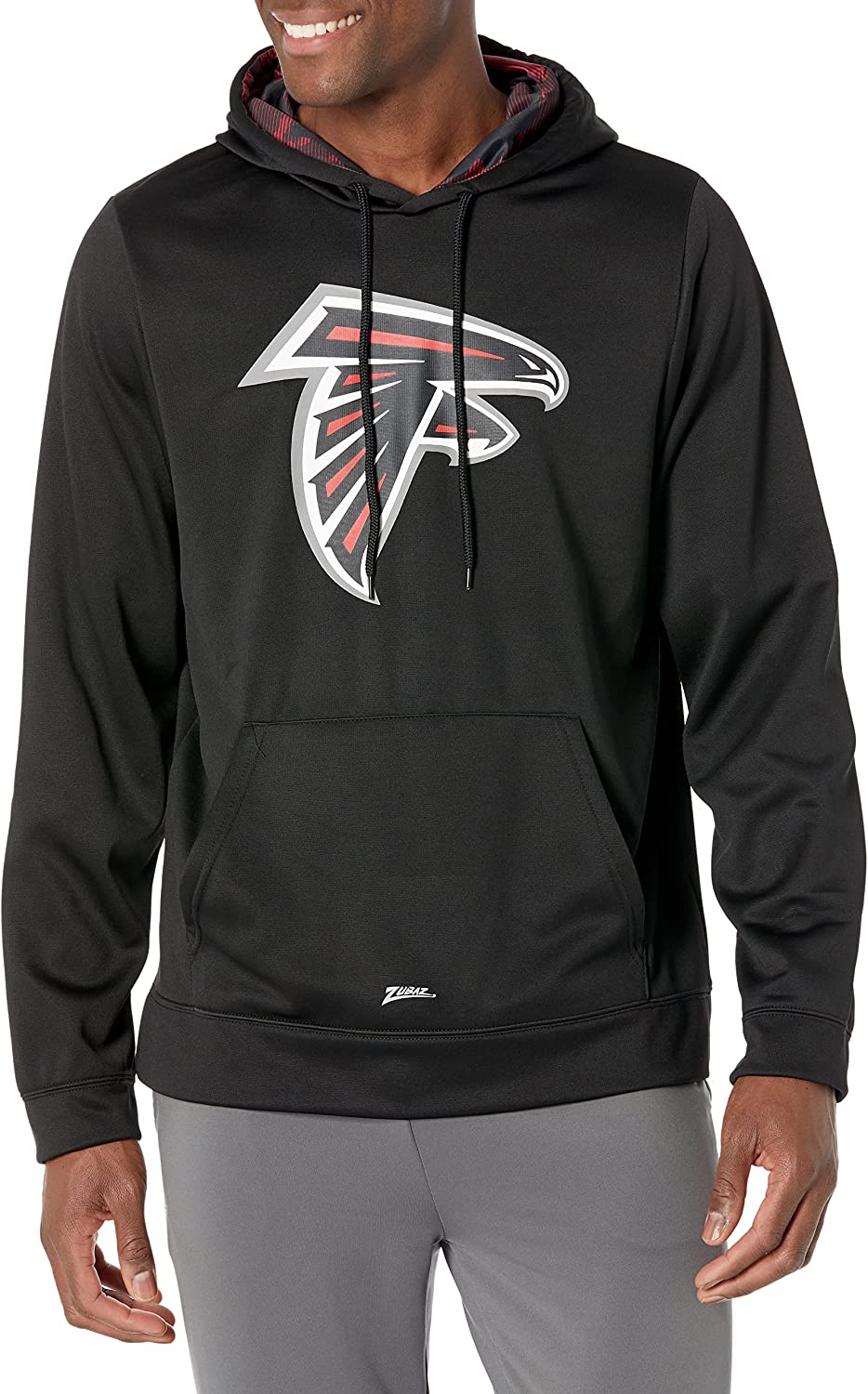 Zubaz Atlanta Falcons NFL Men's Team Color Hoodie with Team Camo Hood Liner