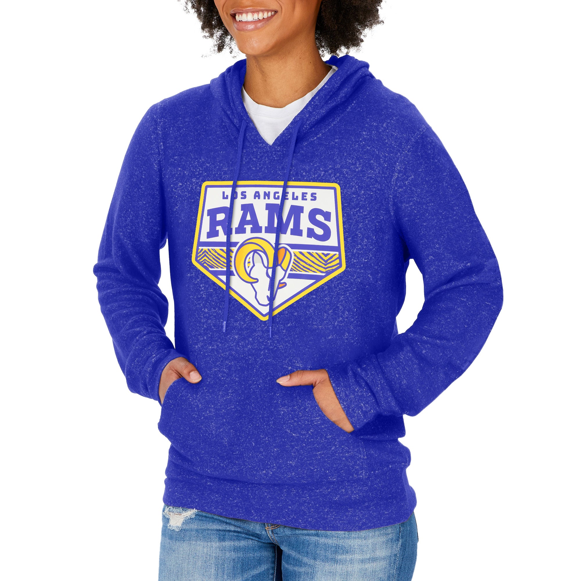 Zubaz NFL Women's Los Angeles Rams Team Color Soft Hoodie