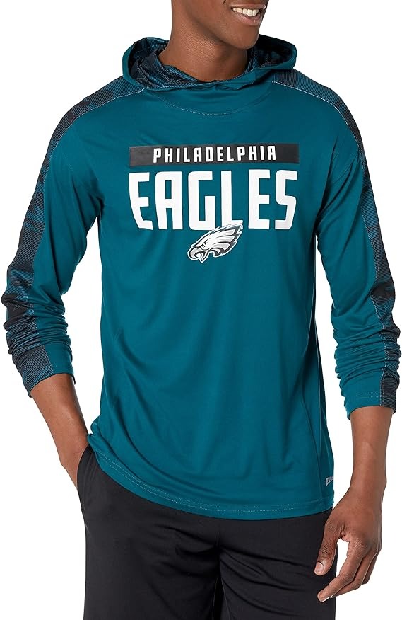 Zubaz NFL Men's Philadelphia Eagles Lightweight Elevated Hoodie with Camo Accents