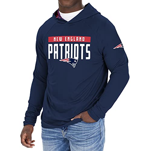 Zubaz NFL Men's New England Patriots Solid Team Hoodie With Camo Lined Hood