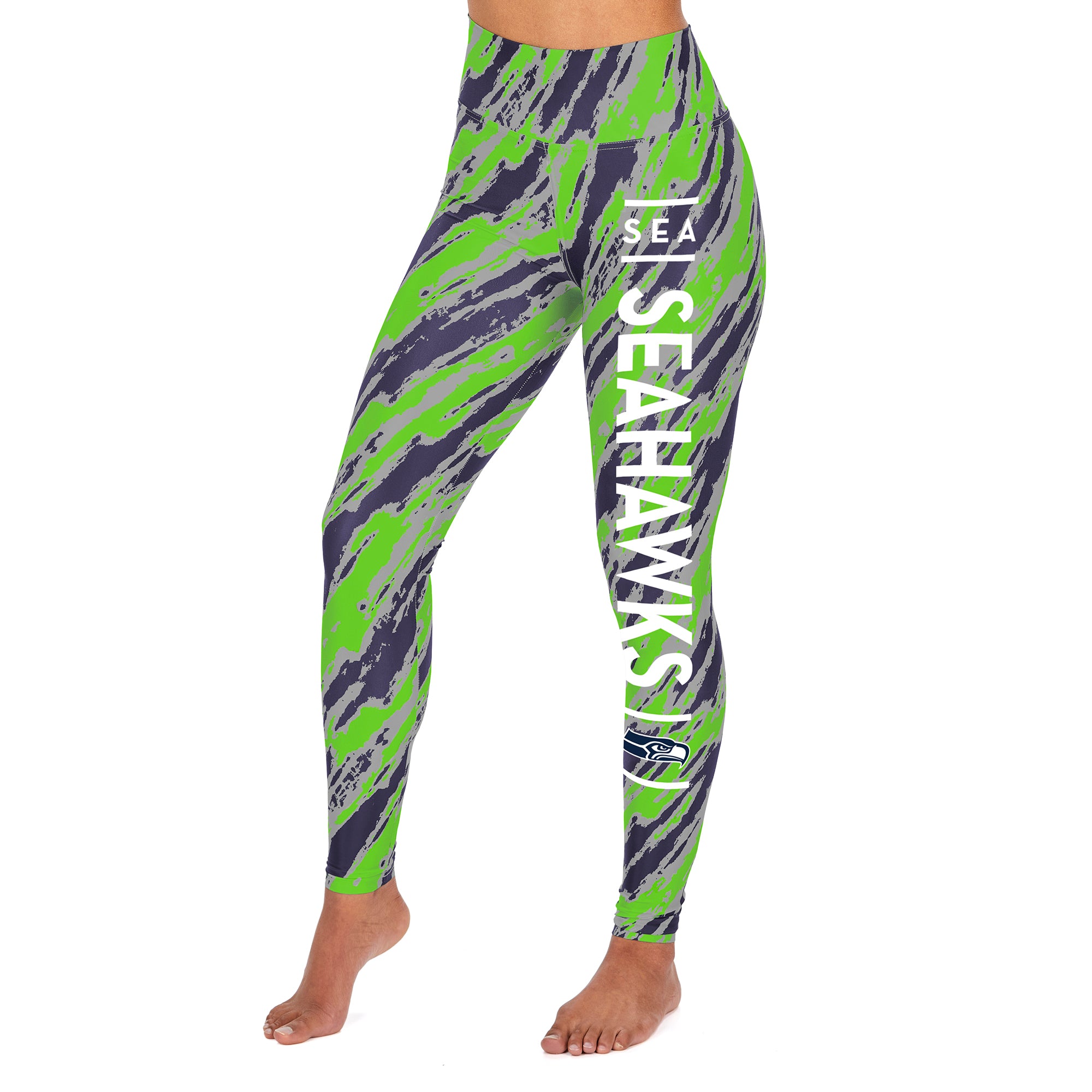 Zubaz NFL Women's Seattle Seahawks Diagonal Streak Leggings