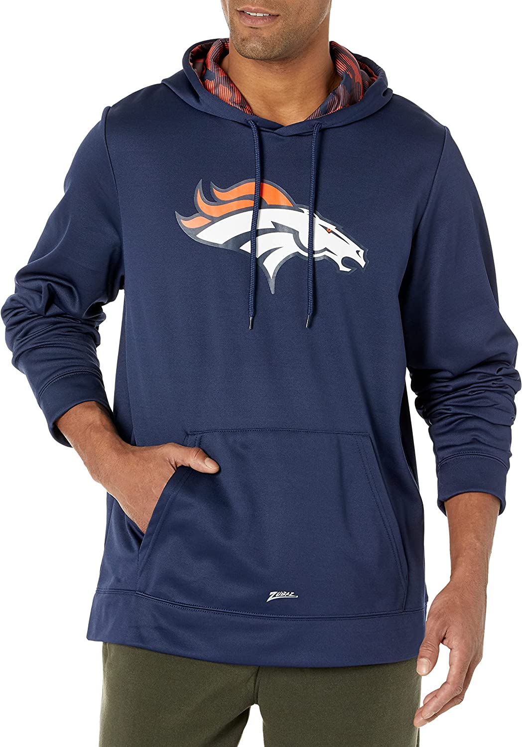 Zubaz Denver Broncos NFL Men's Team Color Hoodie with Team Camo Liner