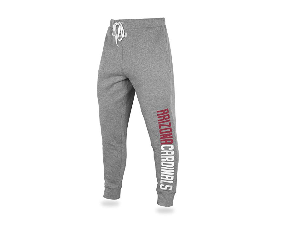 Zubaz NFL Men's Arizona Cardinals Solid Gray Team Logo Jogger Pants