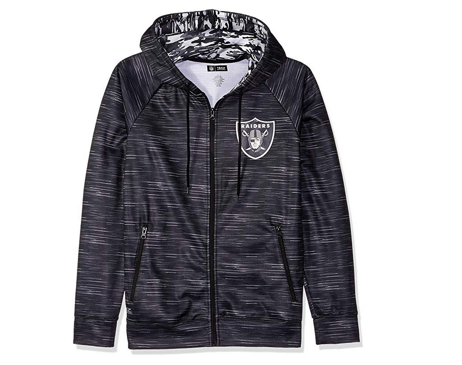 Zubaz Men's NFL Oakland Raiders Zip Up Hoodie With Camo Accents