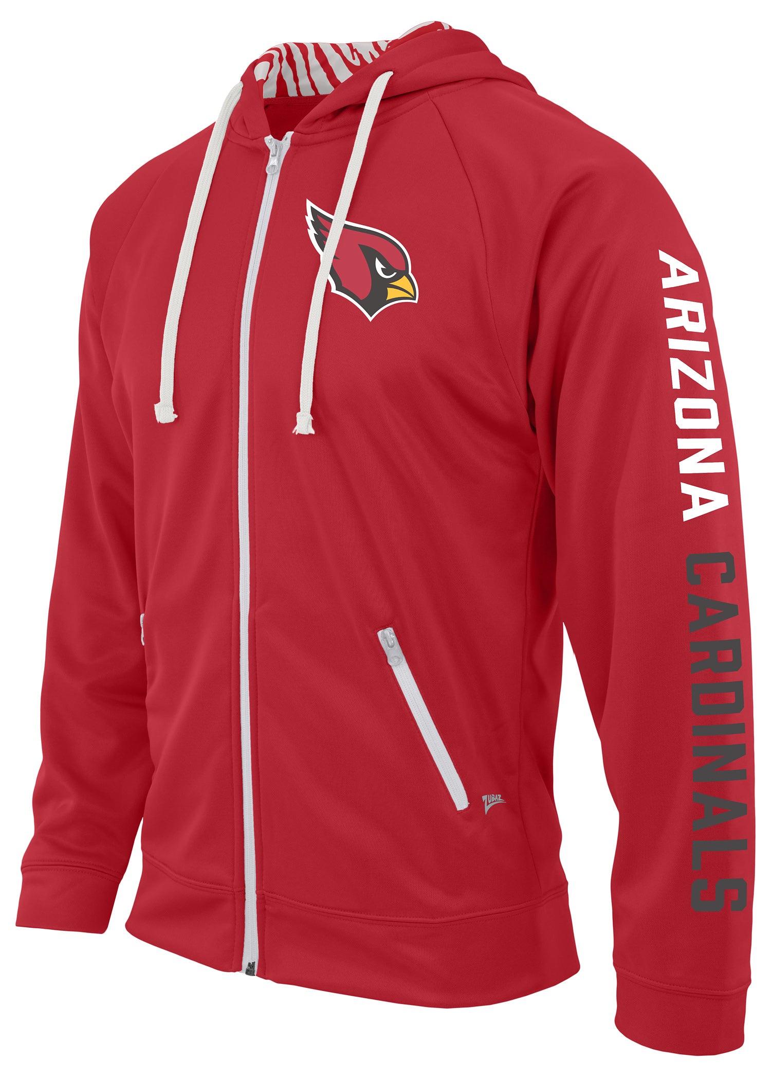 Zubaz NFL Men's Team Name and Logo Full Zip Hoodie Arizona Cardinals