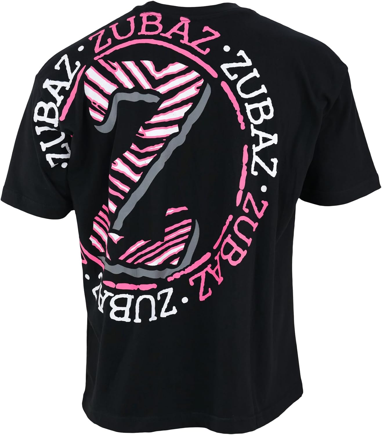 Zubaz 88 Men's Oversized Short Sleeve T-Shirt - BLACK/PINK ZEBRA