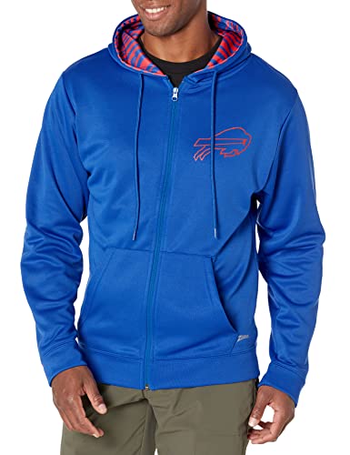 Zubaz NFL Men's Buffalo Bills Team Full Zip Up Hoodie With Zebra Accents