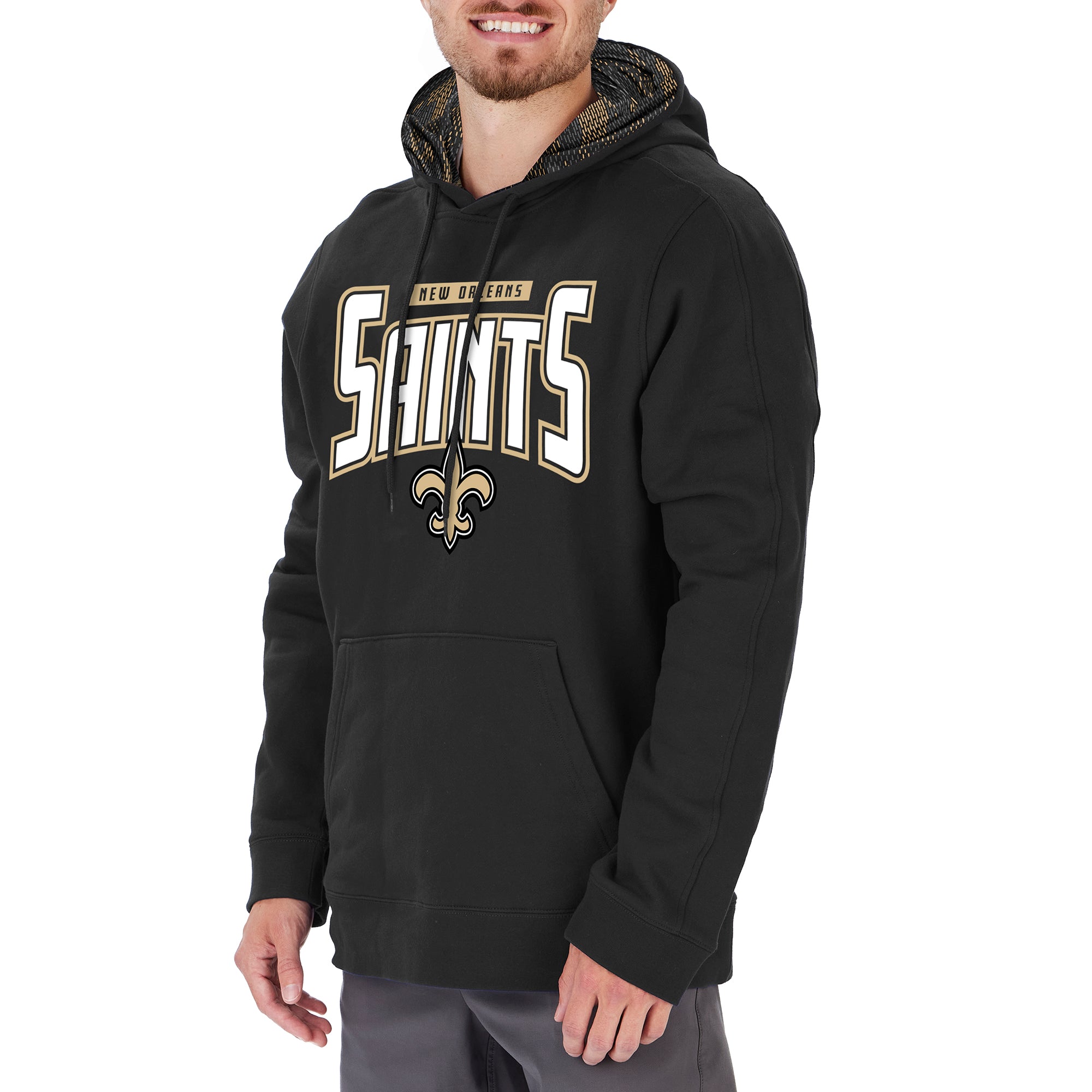 Zubaz NFL Men's New Orleans Saints Viper Print Hoodie