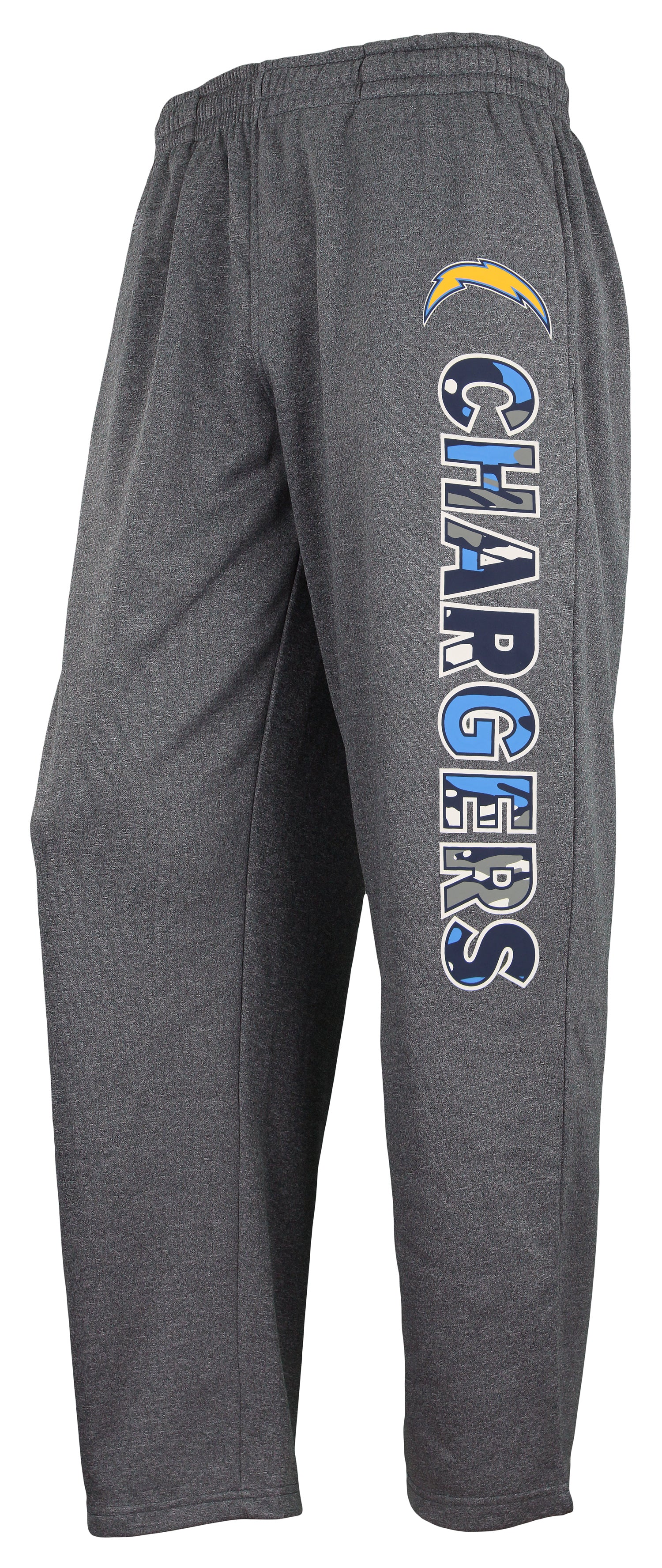 Zubaz NFL Men's Los Angeles Chargers Poly Fleece Dark Heather Gray Sweatpants