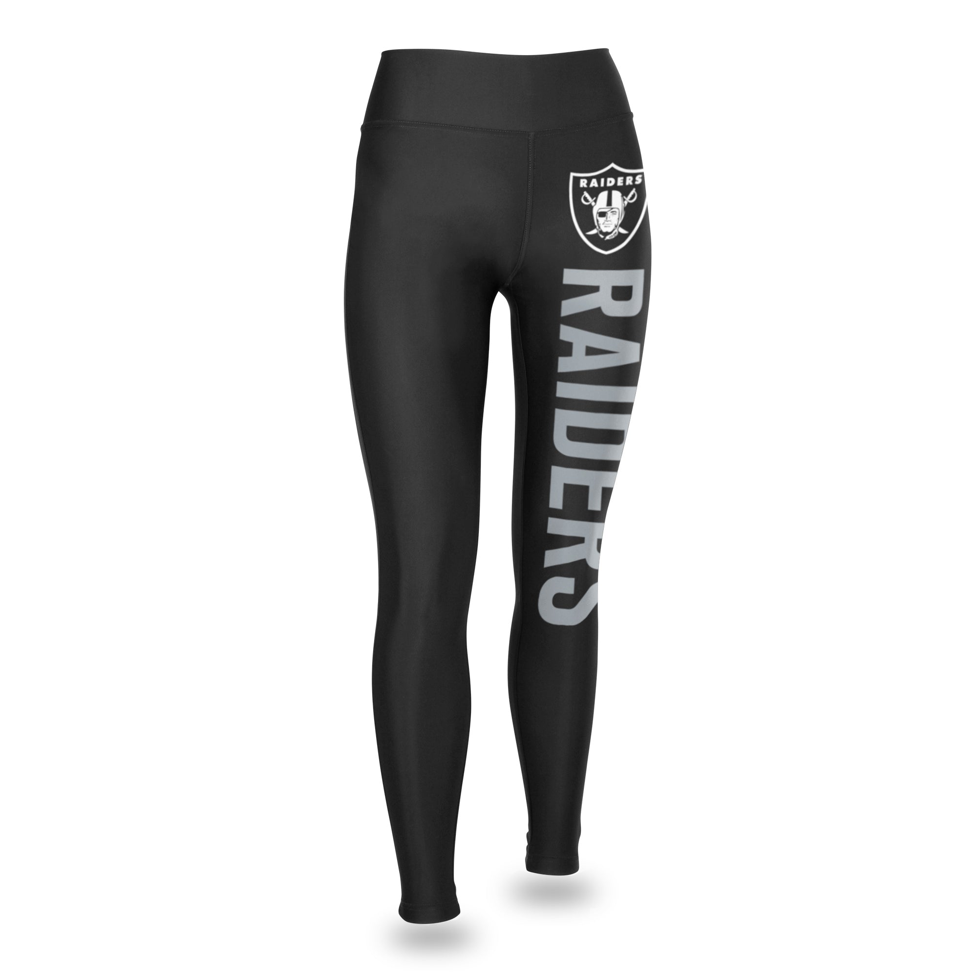 Zubaz NFL Women's Las Vegas Raiders Vertical Graphic Leggings, Black