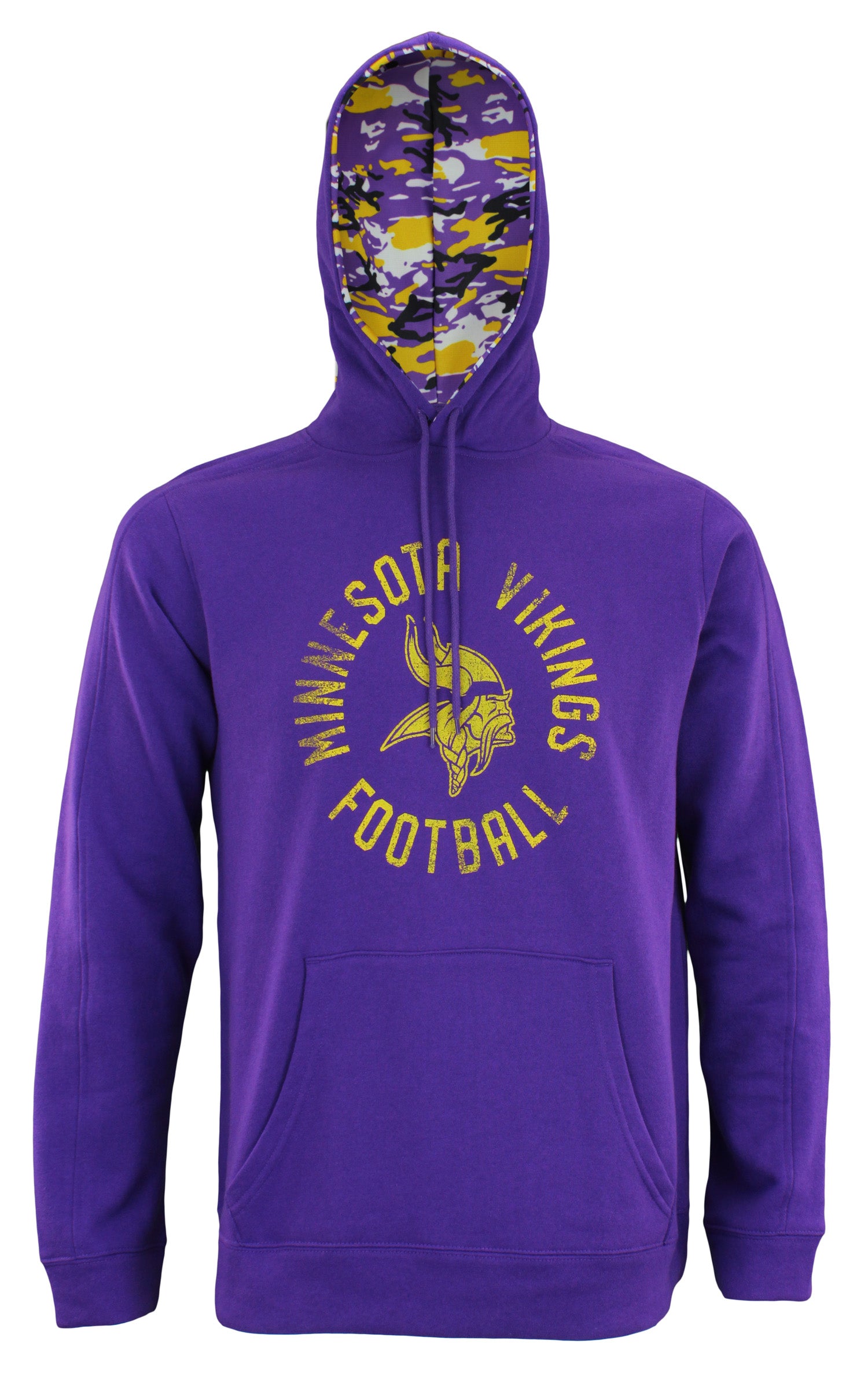 Zubaz NFL Men's Minnesota Vikings Camo Lined Pullover Hoodie