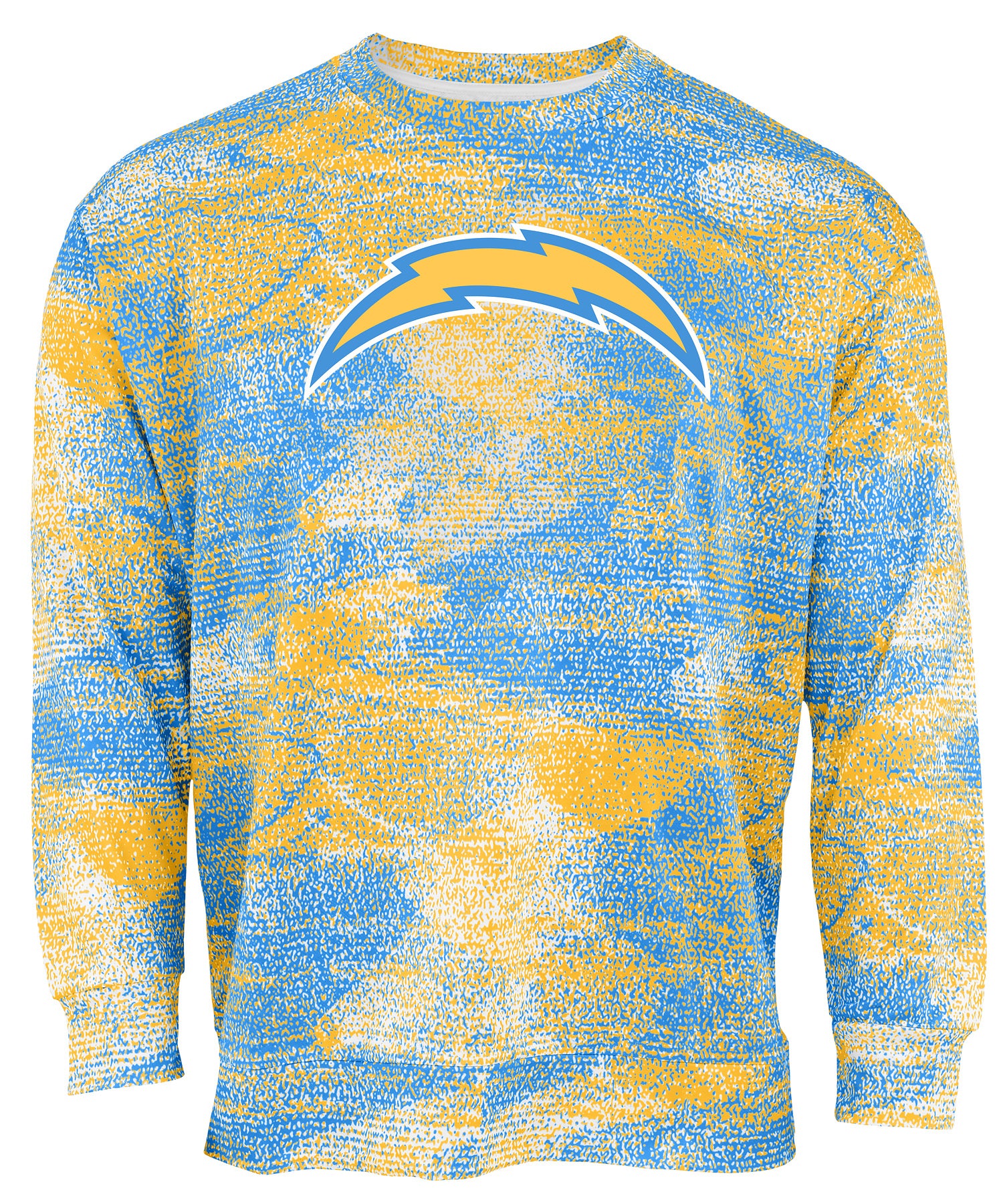 Zubaz NFL Men's Team Logo Static Crew Neck Sweatshirt Los Angeles Chargers