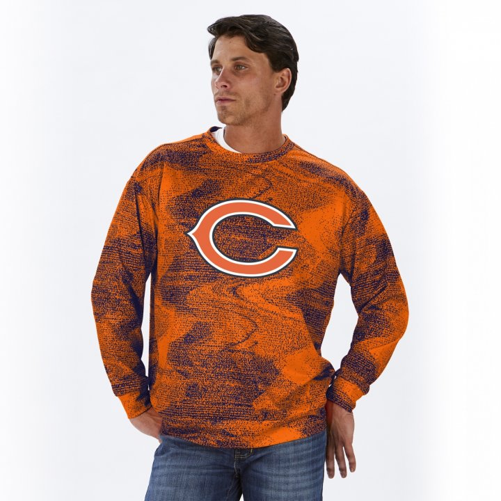 Zubaz NFL Football Men's Chicago Bears Static Crew Neck Sweatshirt