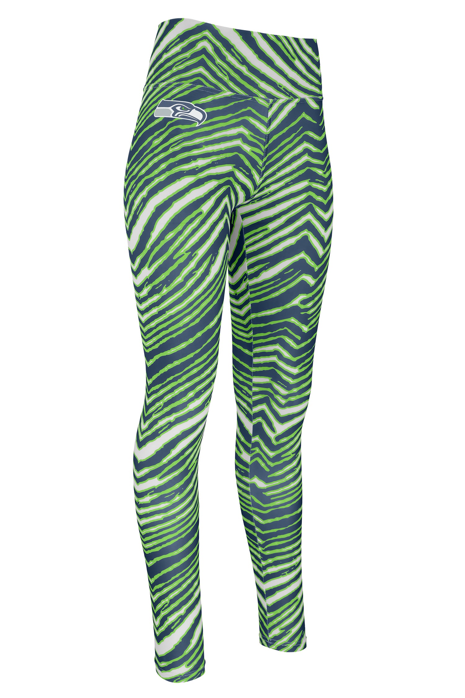 Zubaz NFL Women's Basic Zebra Print Legging, Seattle Seahawks