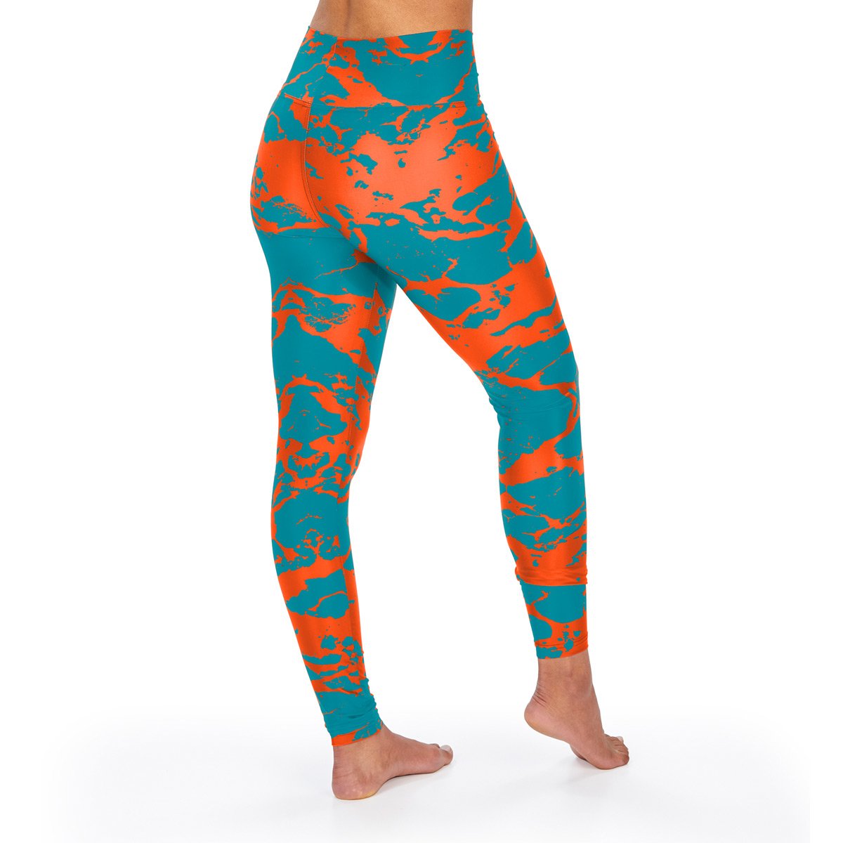 Zubaz Women's Miami Dolphins Team Colors Lava Legging