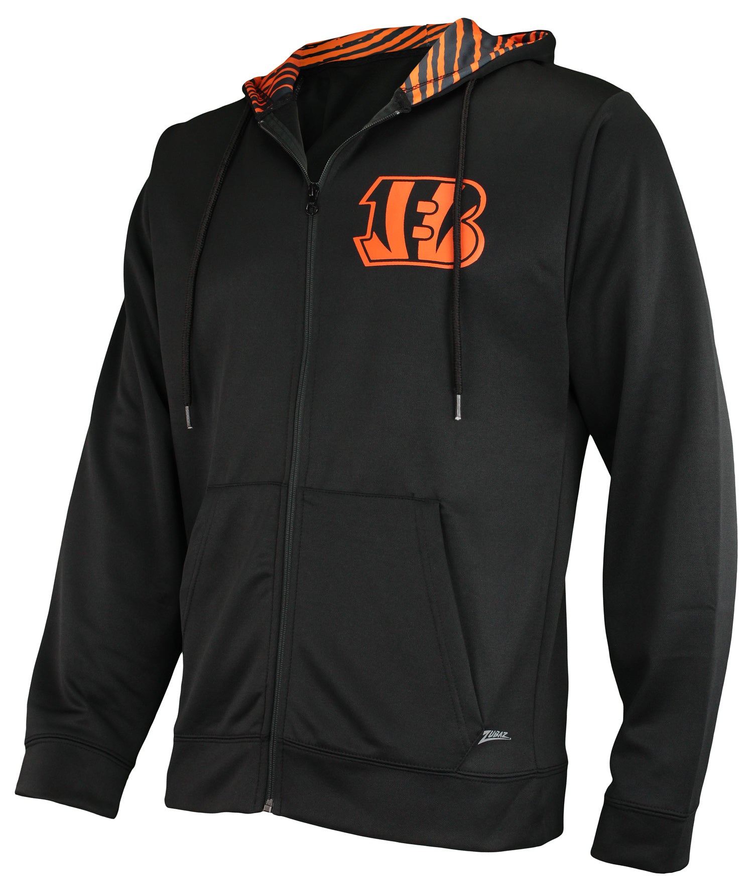 Zubaz NFL Men's Cincinnati Bengals Team Full Zip Up Hoodie With Zebra Accents