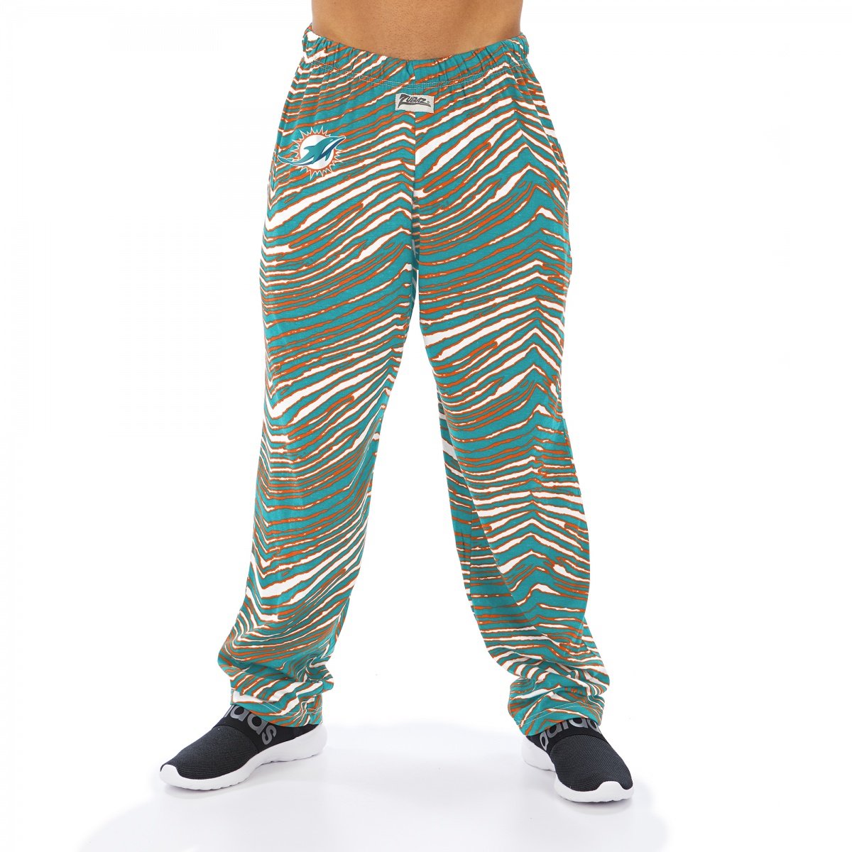 Zubaz NFL Men's Miami Dolphins Classic Zebra Print Team Pants