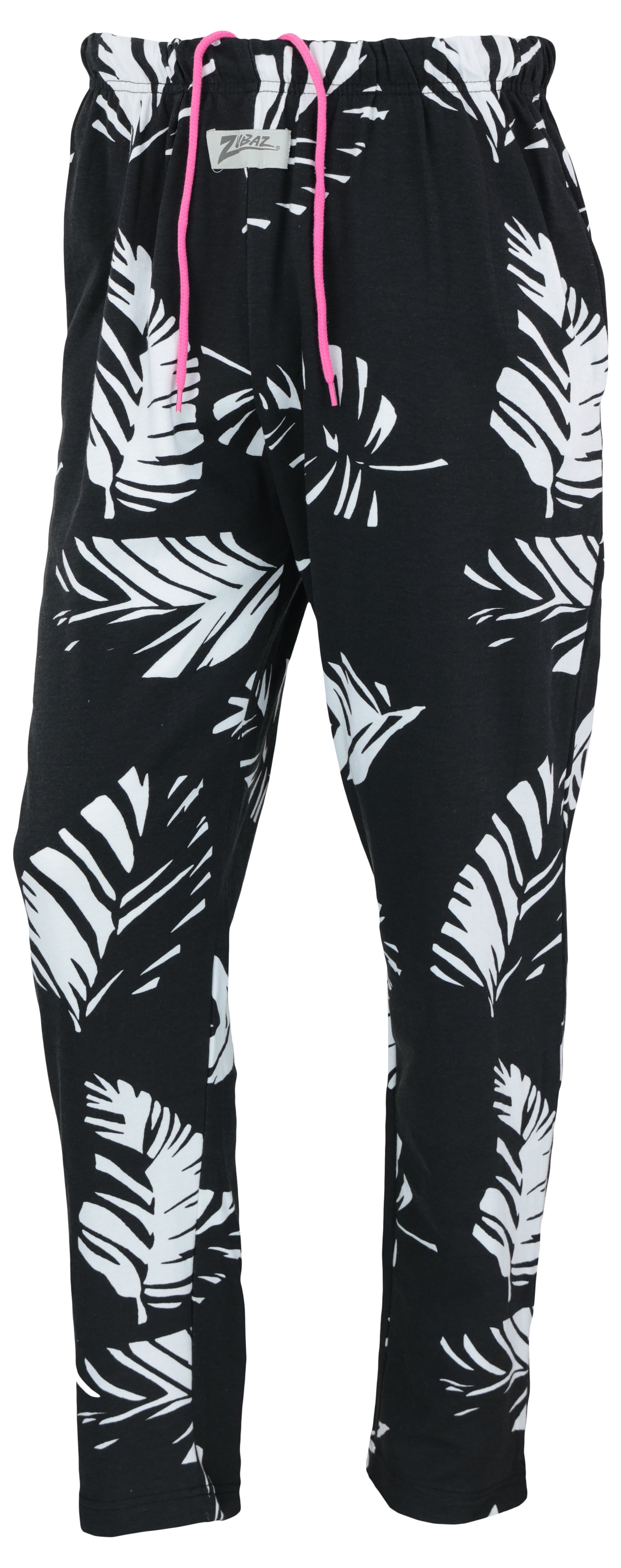 Zubaz 88 Men's The Original Pants - BLACK/WHITE LEAF