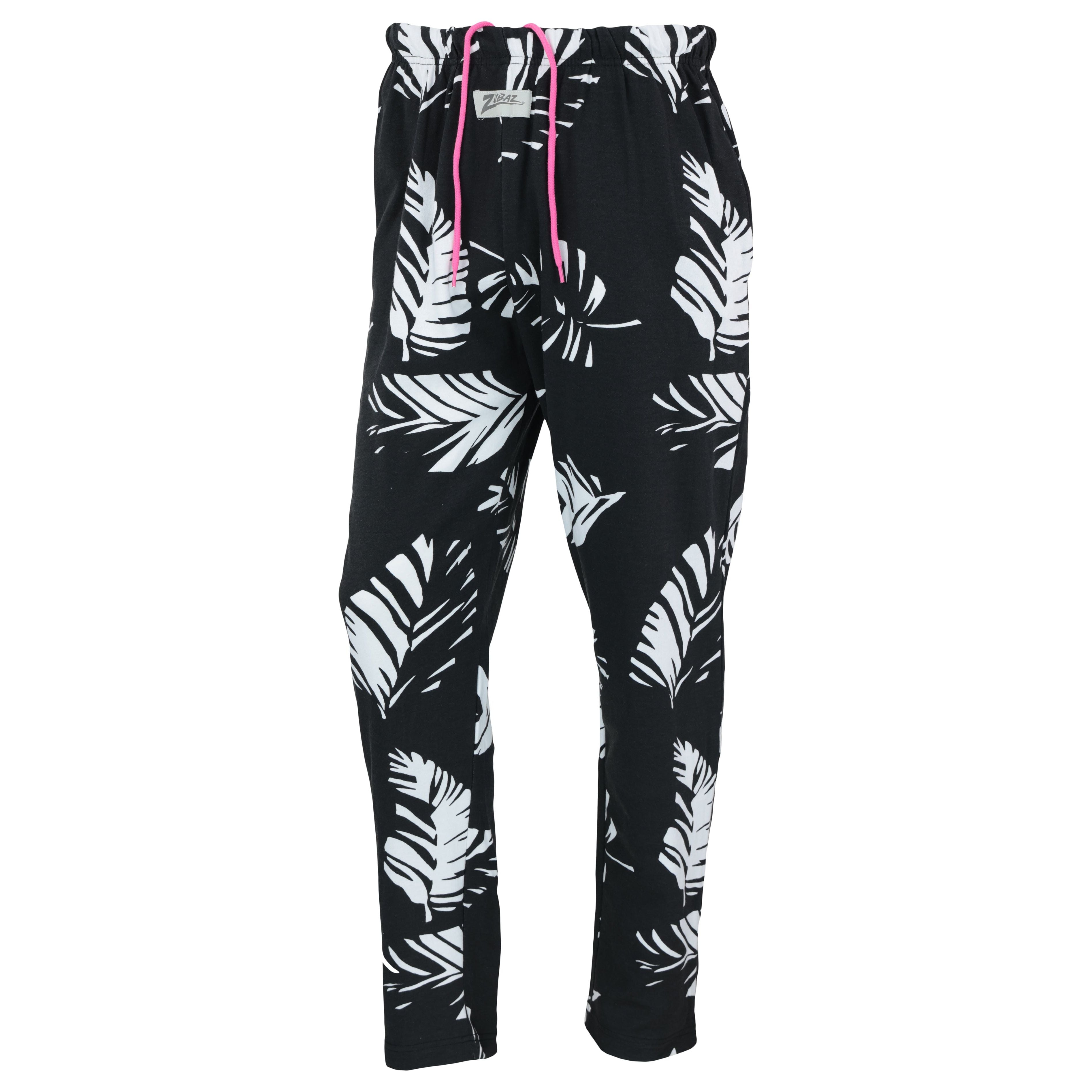 Zubaz 88 Men's The Original Pants - BLACK/WHITE LEAF