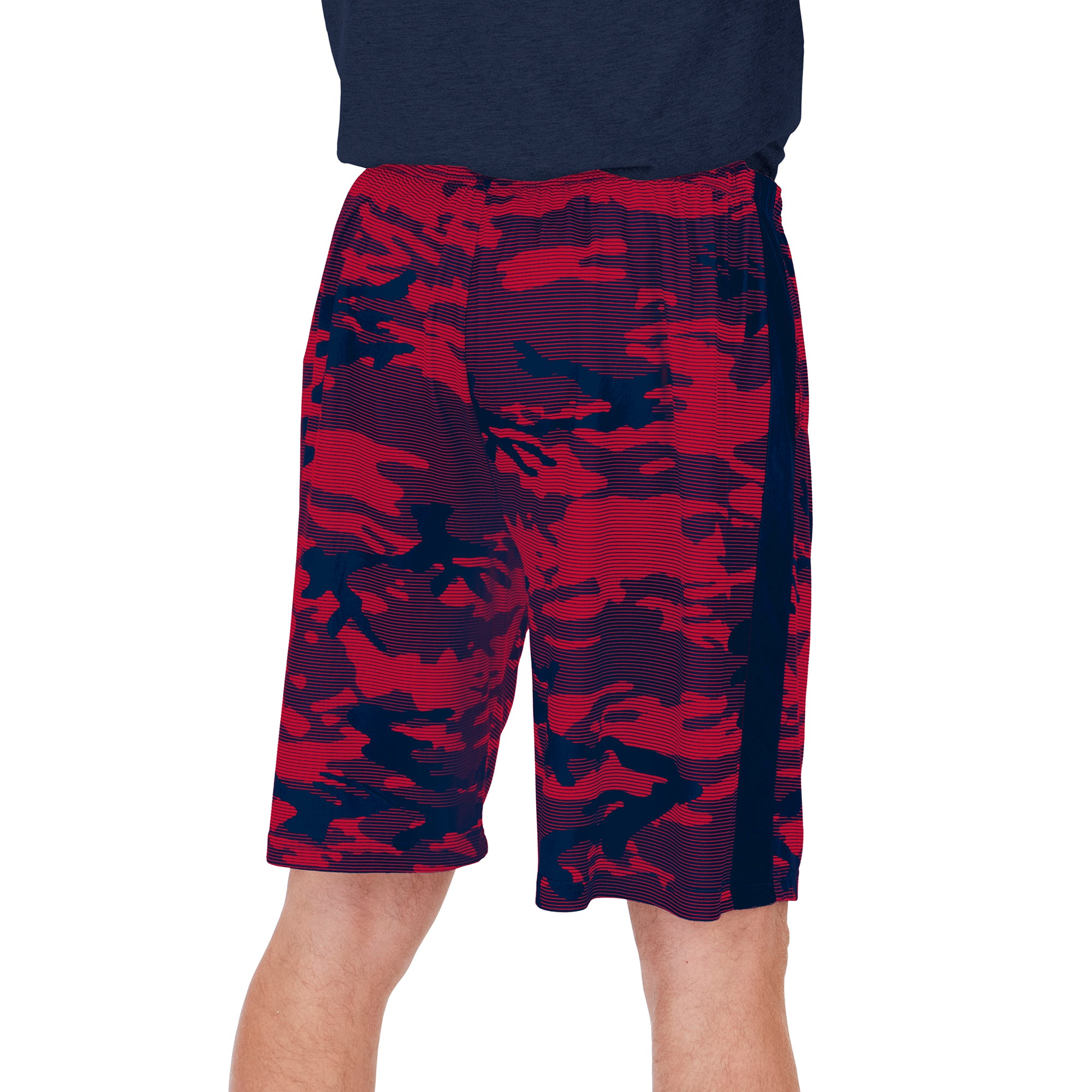 Zubaz Men's NFL New England Patriots Lightweight Camo Lines Shorts with Logo