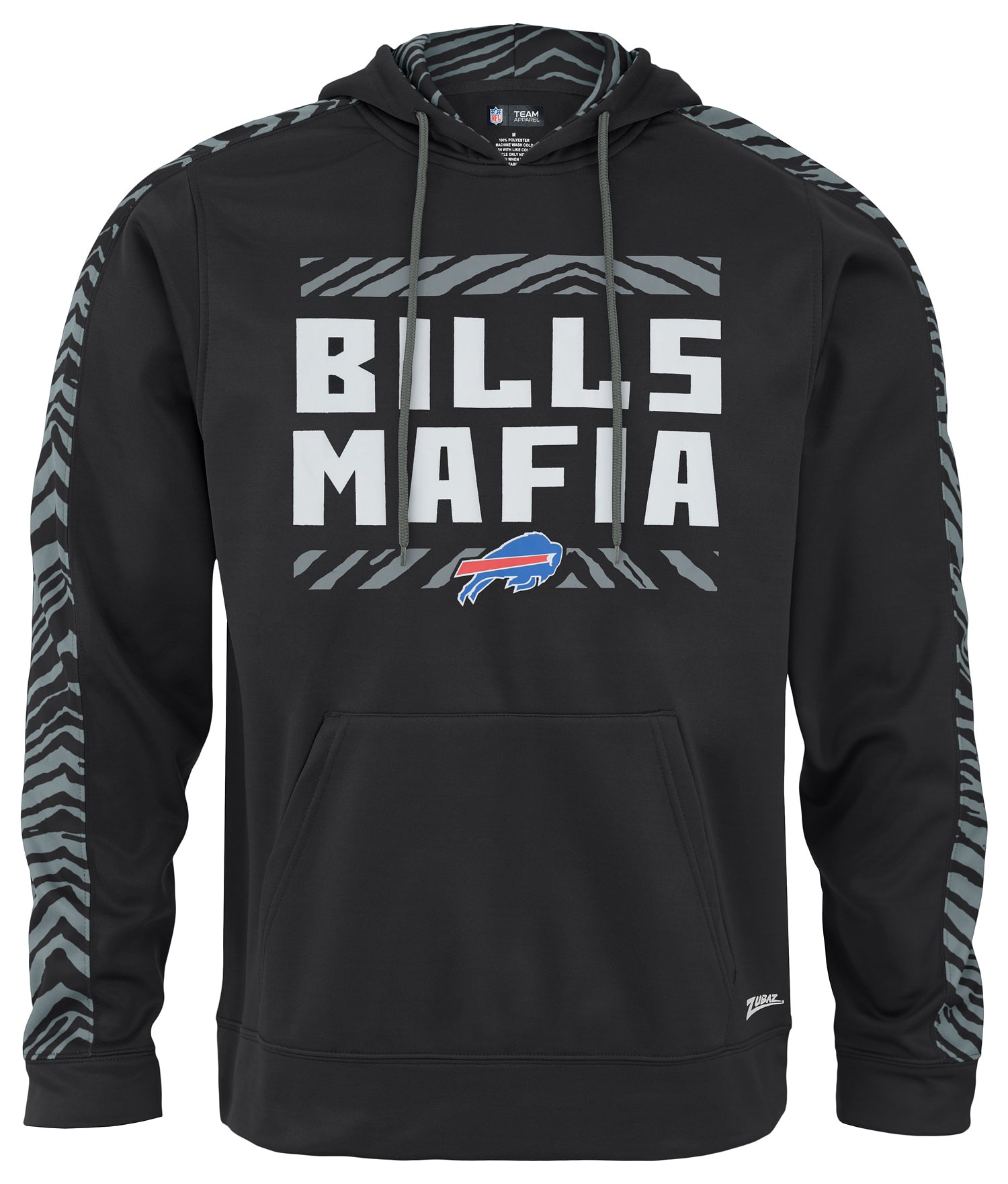 Zubaz NFL Men's Buffalo Bills Mafia Black Zebra Hoodie