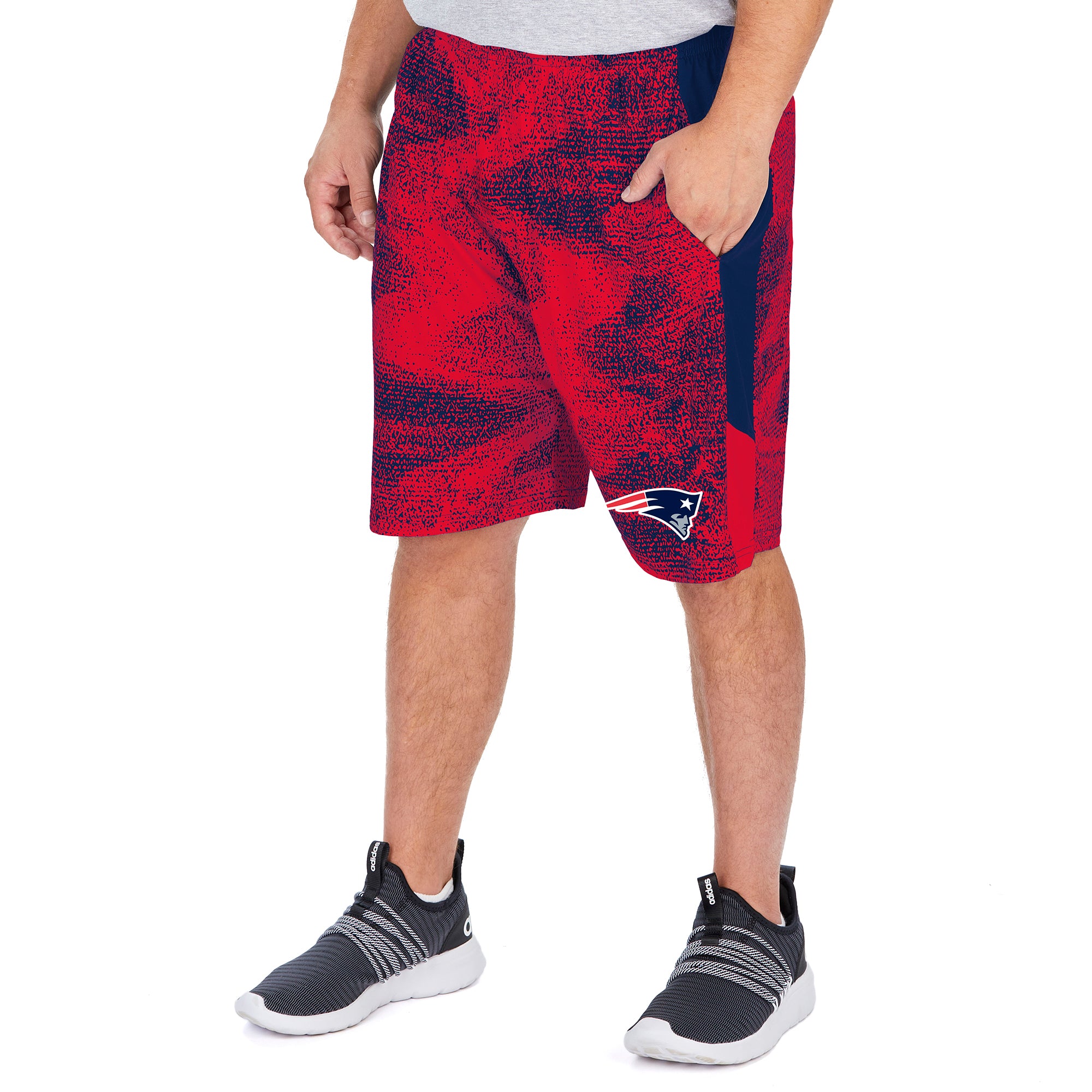 Zubaz NFL Men's New England Patriots Team Color Static Short With Side Panels