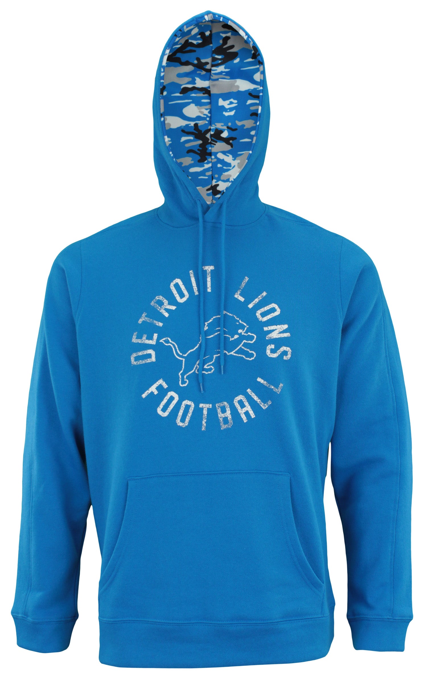 Zubaz NFL Men's Detroit Lions Camo Lined Pullover Hoodie