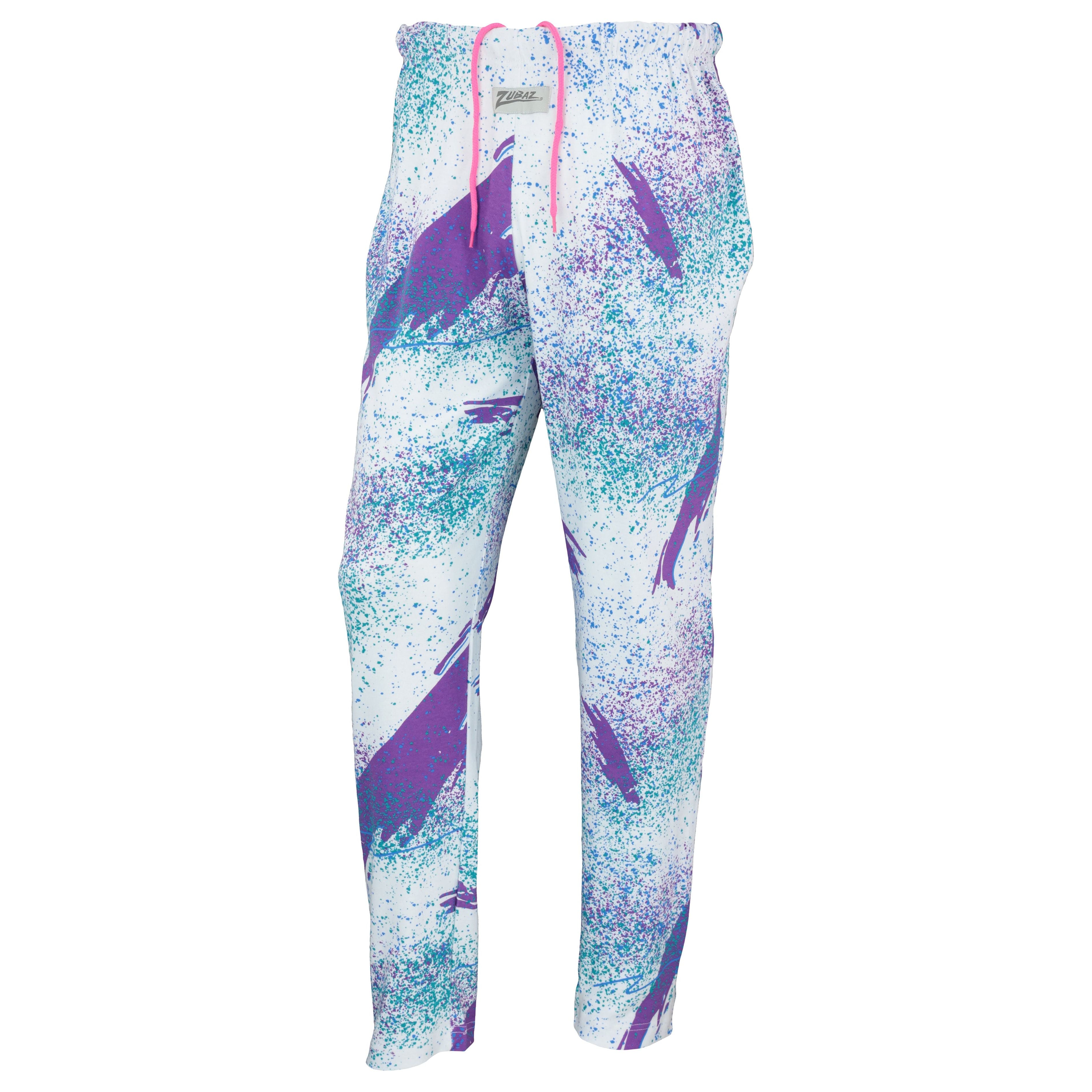 Zubaz 88 Men's The Original Pants - PURPLE/AQUA CONFETTI